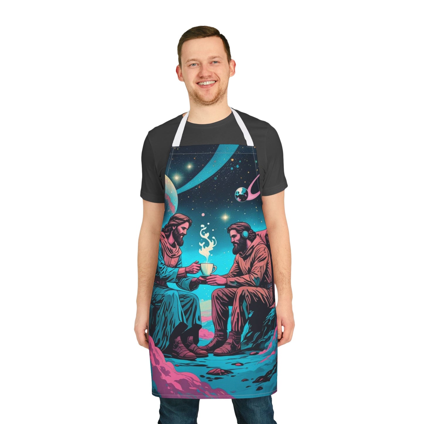 Apron — Cosmic Coffee: Retro Incarnate Space Mystic Illustration Apron