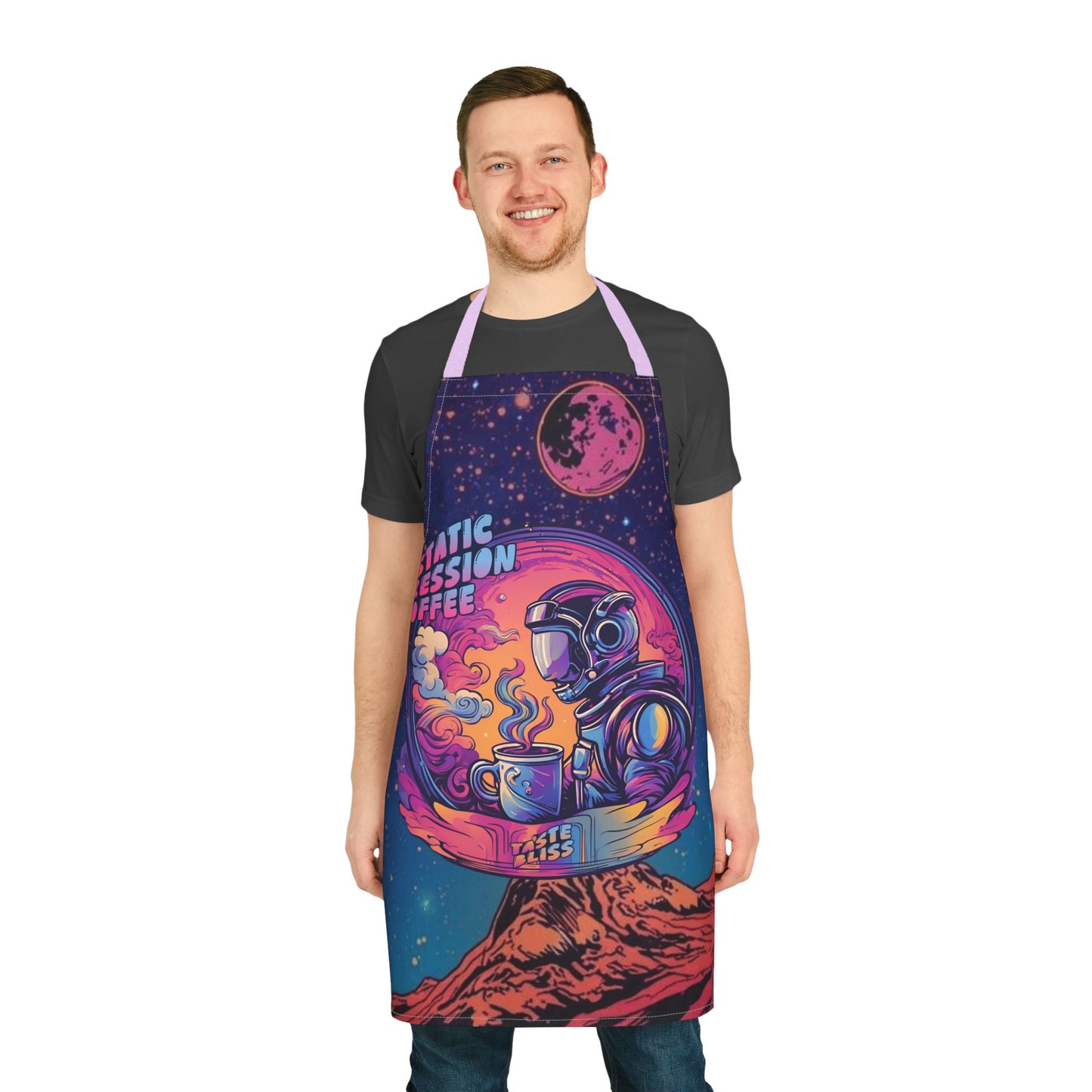 Astronaut Coffee Apron — Retro Space Barista Design