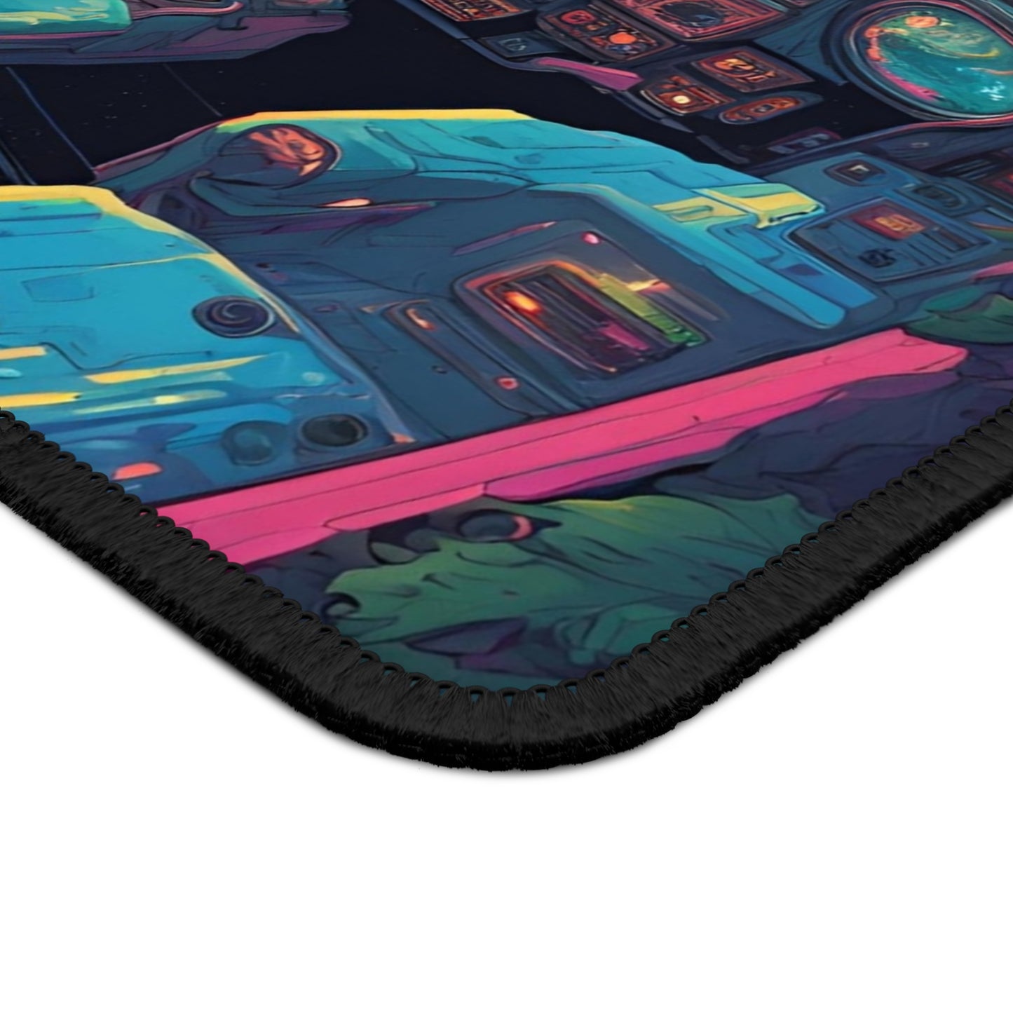 Gaming Mouse Pad — Retro Futuristic 'Enter the Ecstatic' Sci‑Fi Cockpit Design