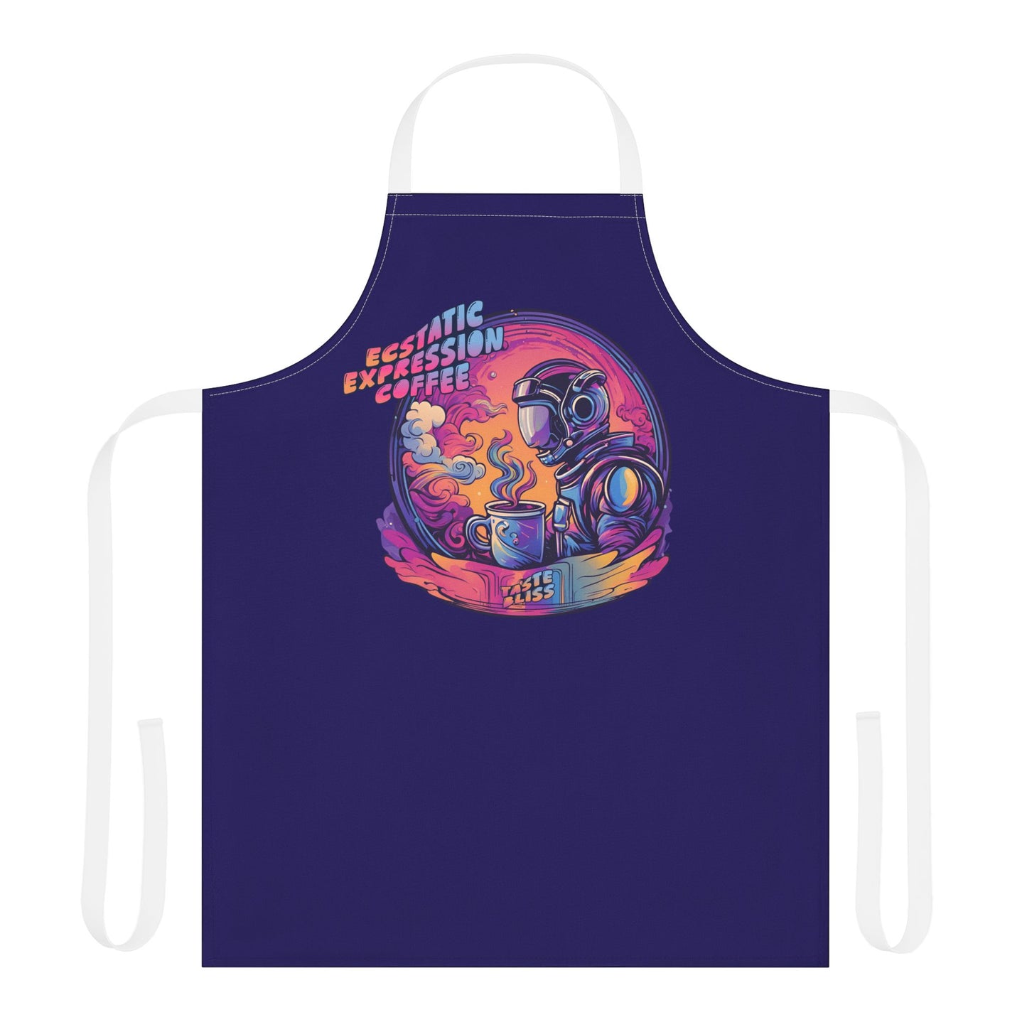 Astronaut Coffee Apron — "Ecstatic Expression Coffee" Graphic Kitchen Apron