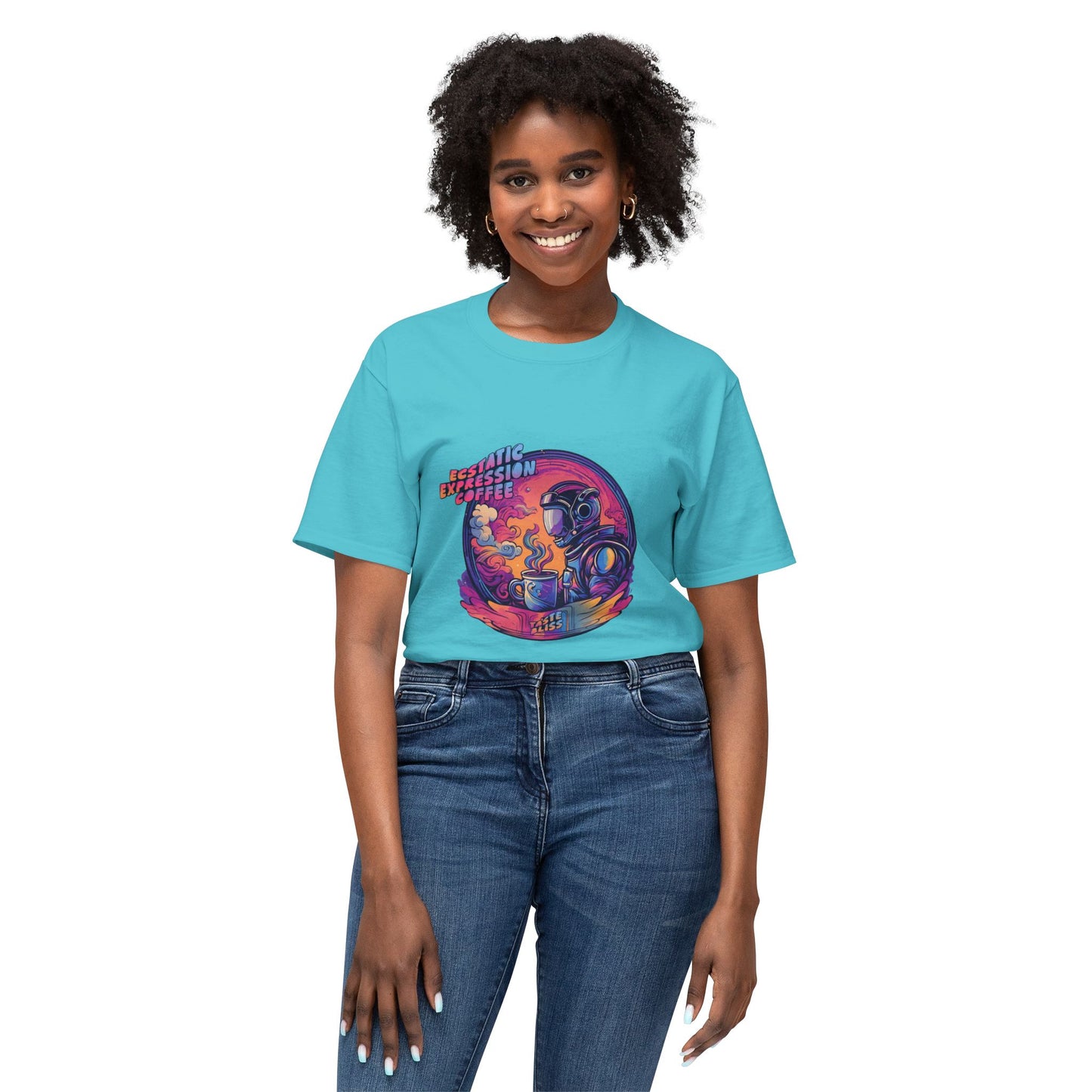 Astronaut Coffee T-Shirt — Retro Space Café Graphic Tee (uni-sex)