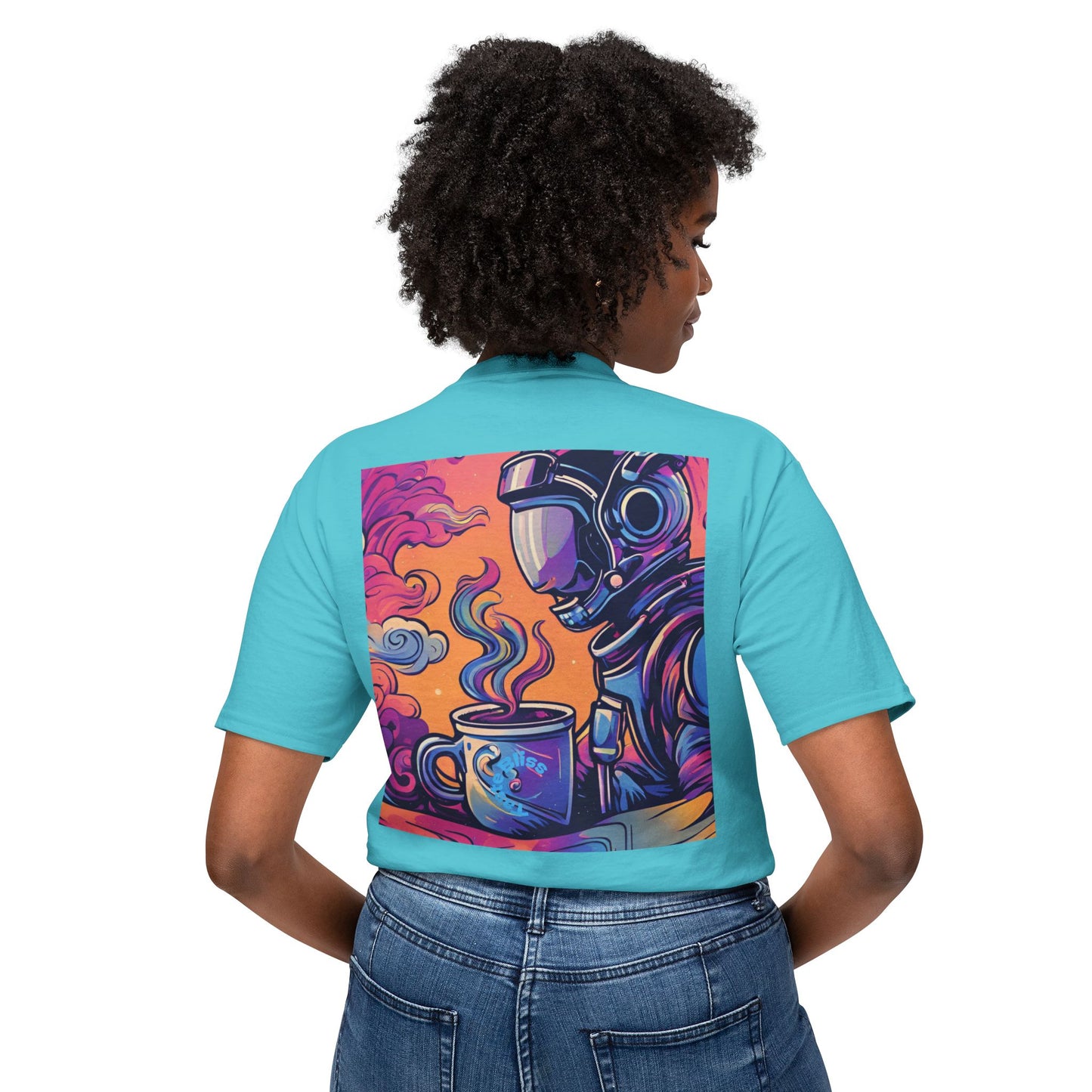 Astronaut Coffee T-Shirt — Retro Space Café Graphic Tee (uni-sex)