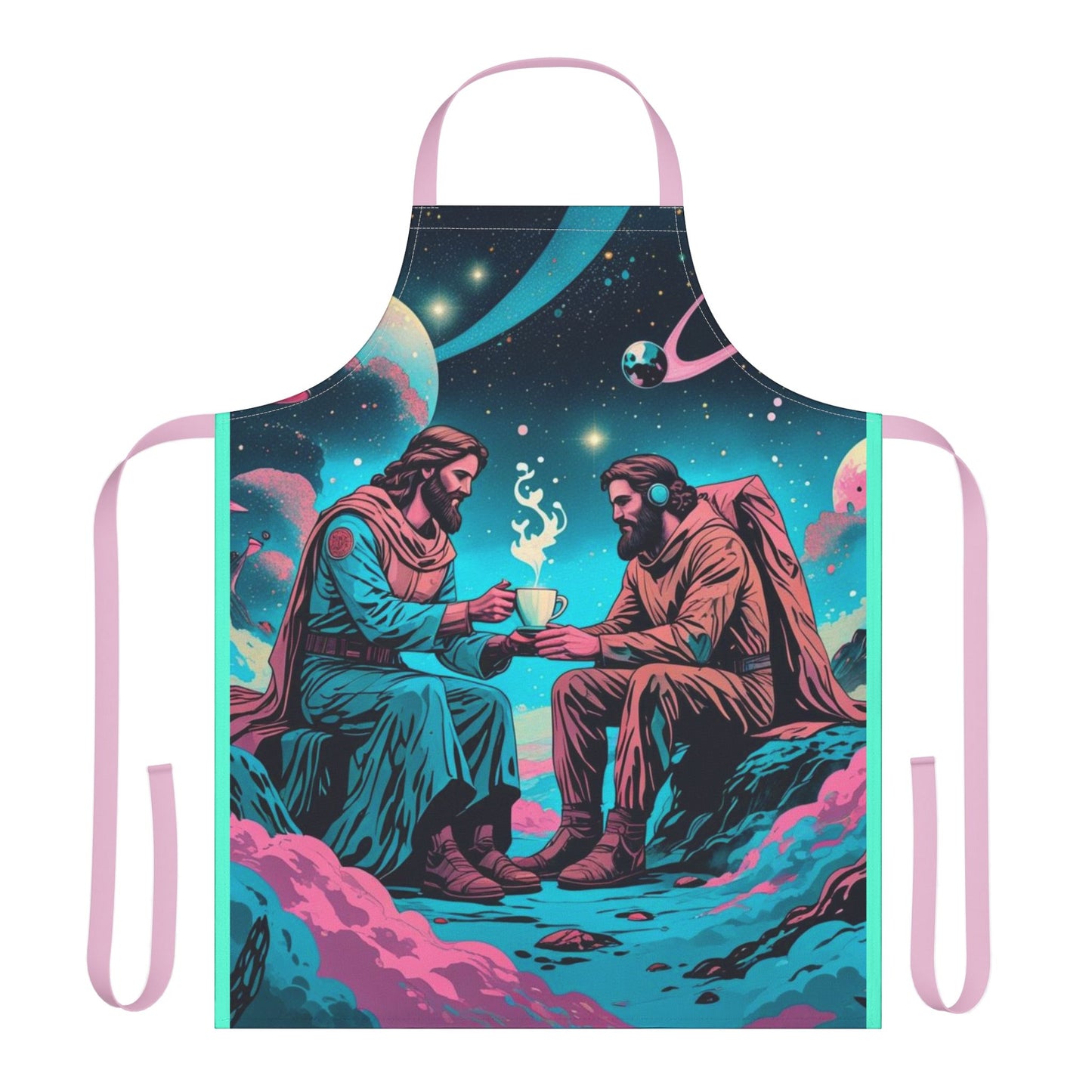 Apron — Cosmic Coffee: Retro Incarnate Space Mystic Illustration Apron