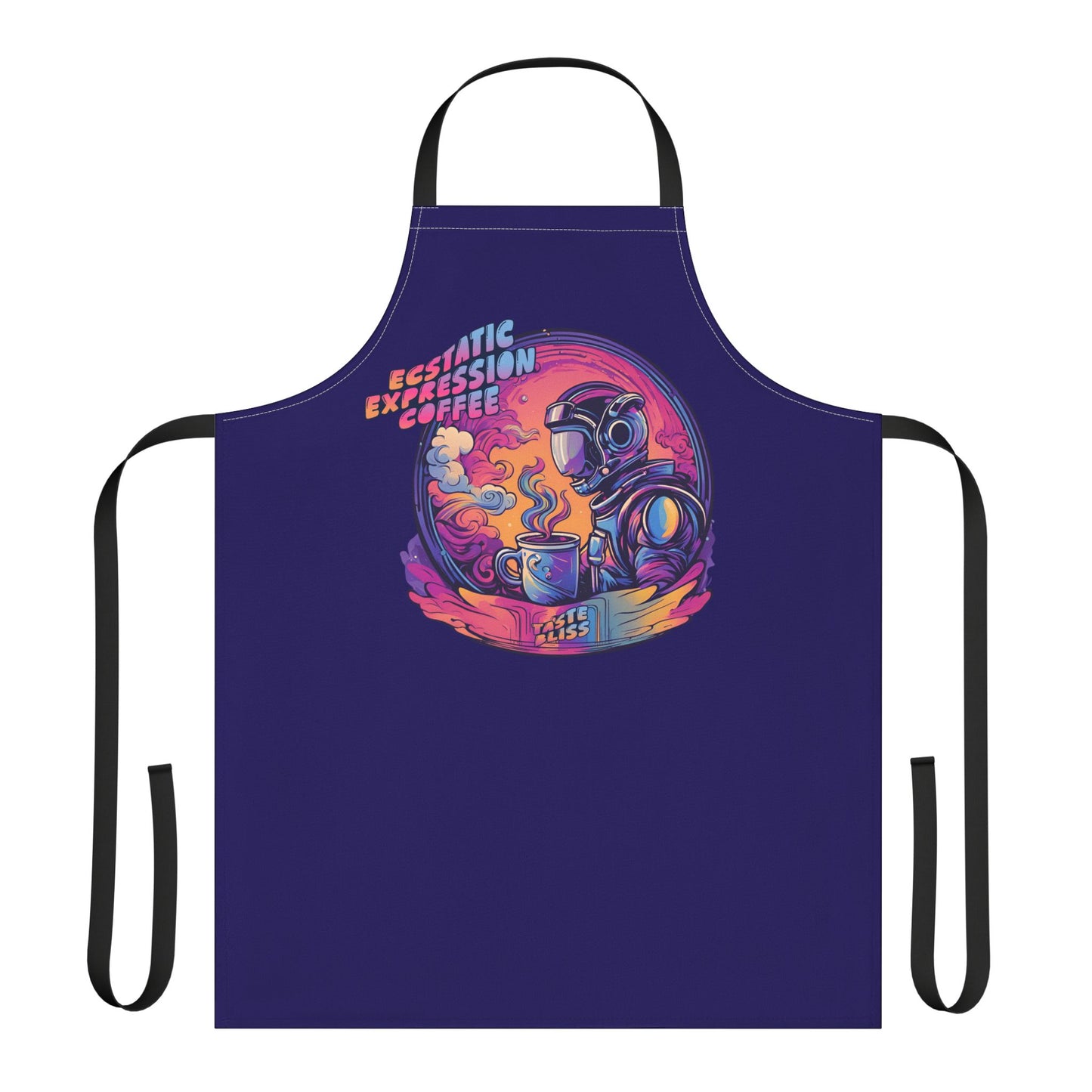 Astronaut Coffee Apron — "Ecstatic Expression Coffee" Graphic Kitchen Apron