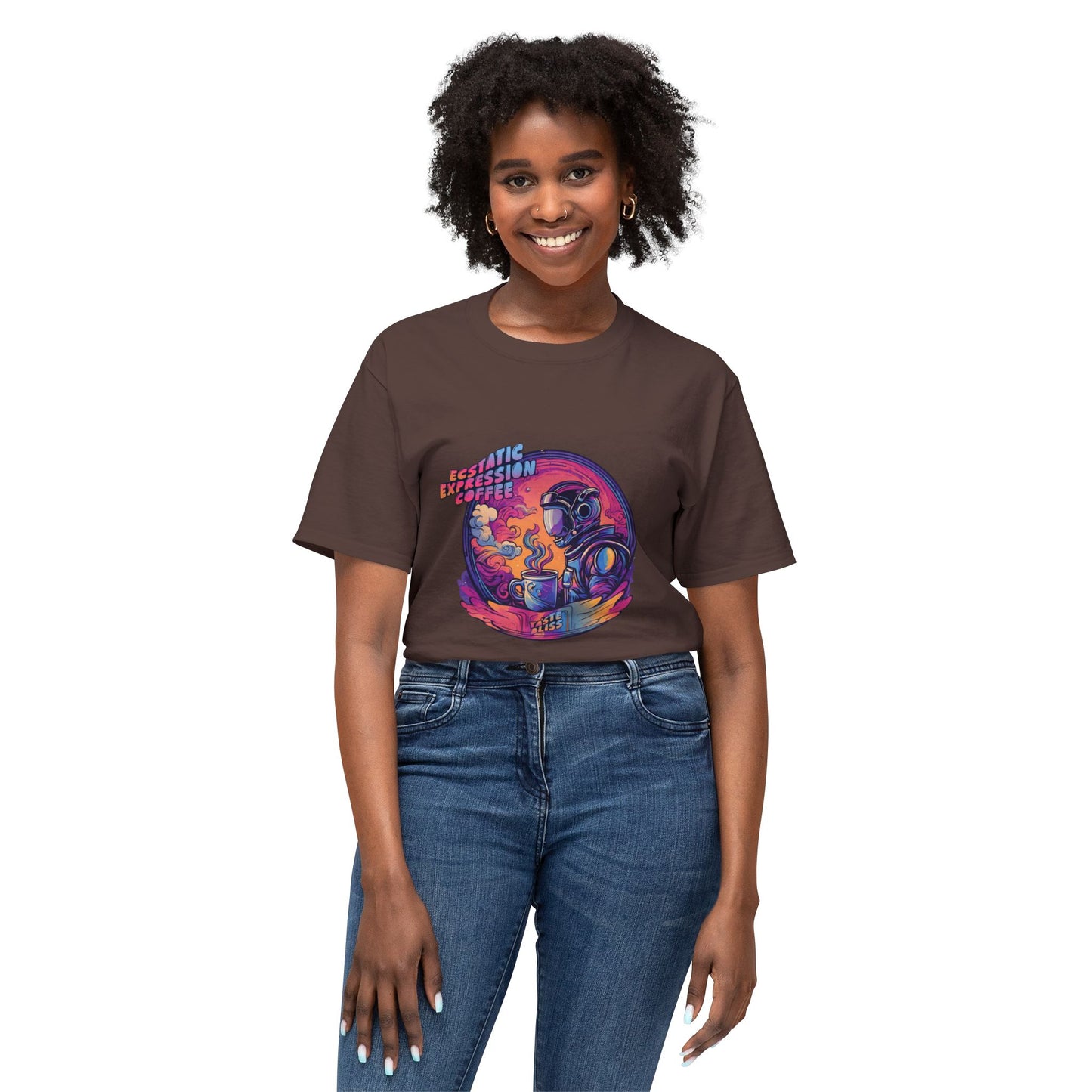 Astronaut Coffee T-Shirt — Retro Space Café Graphic Tee (uni-sex)