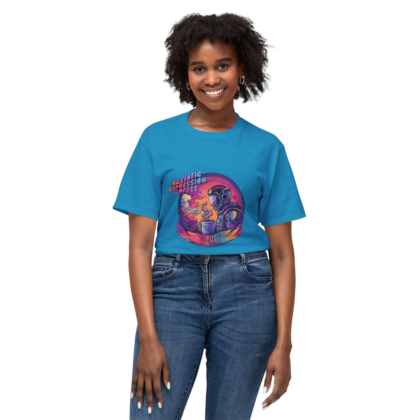 Astronaut Coffee T-Shirt — Retro Space Café Graphic Tee (uni-sex)