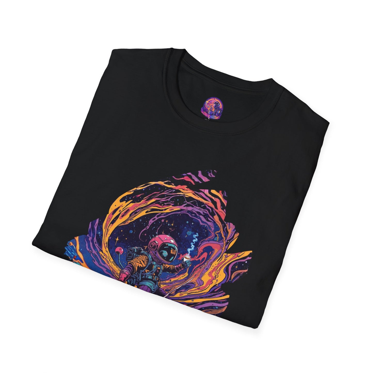 Astronaut Adventure T-Shirt — "Thrill of the Hunt" Neon Space Graphic