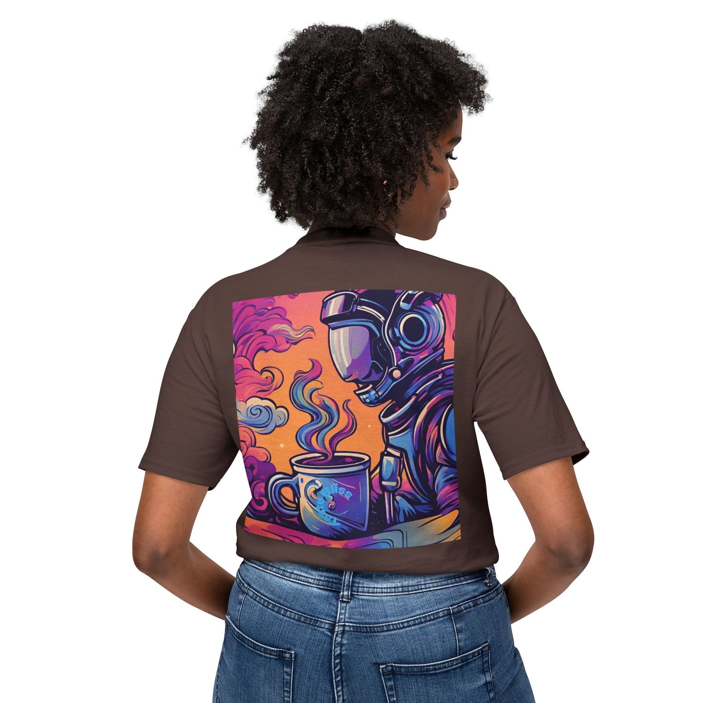 Astronaut Coffee T-Shirt — Retro Space Café Graphic Tee (uni-sex)