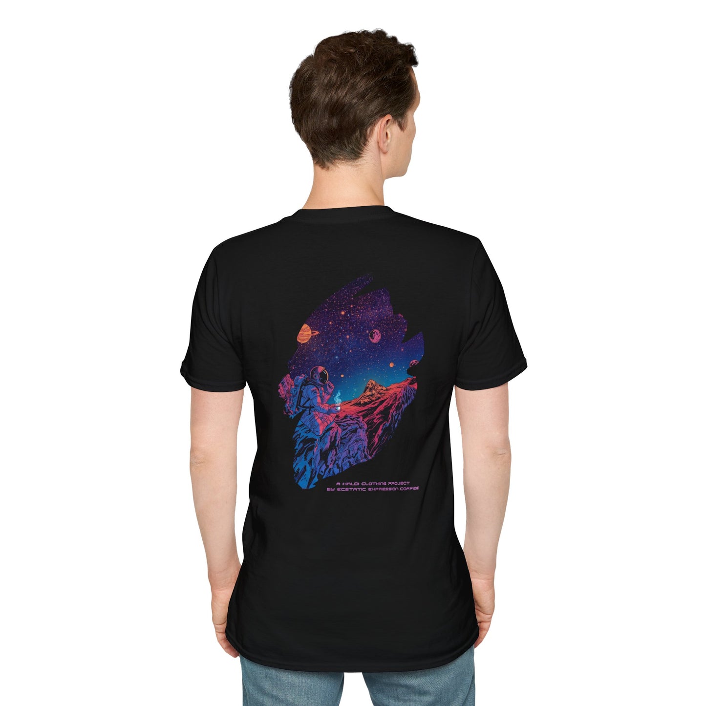 Astronaut Adventure T-Shirt — "Thrill of the Hunt" Neon Space Graphic