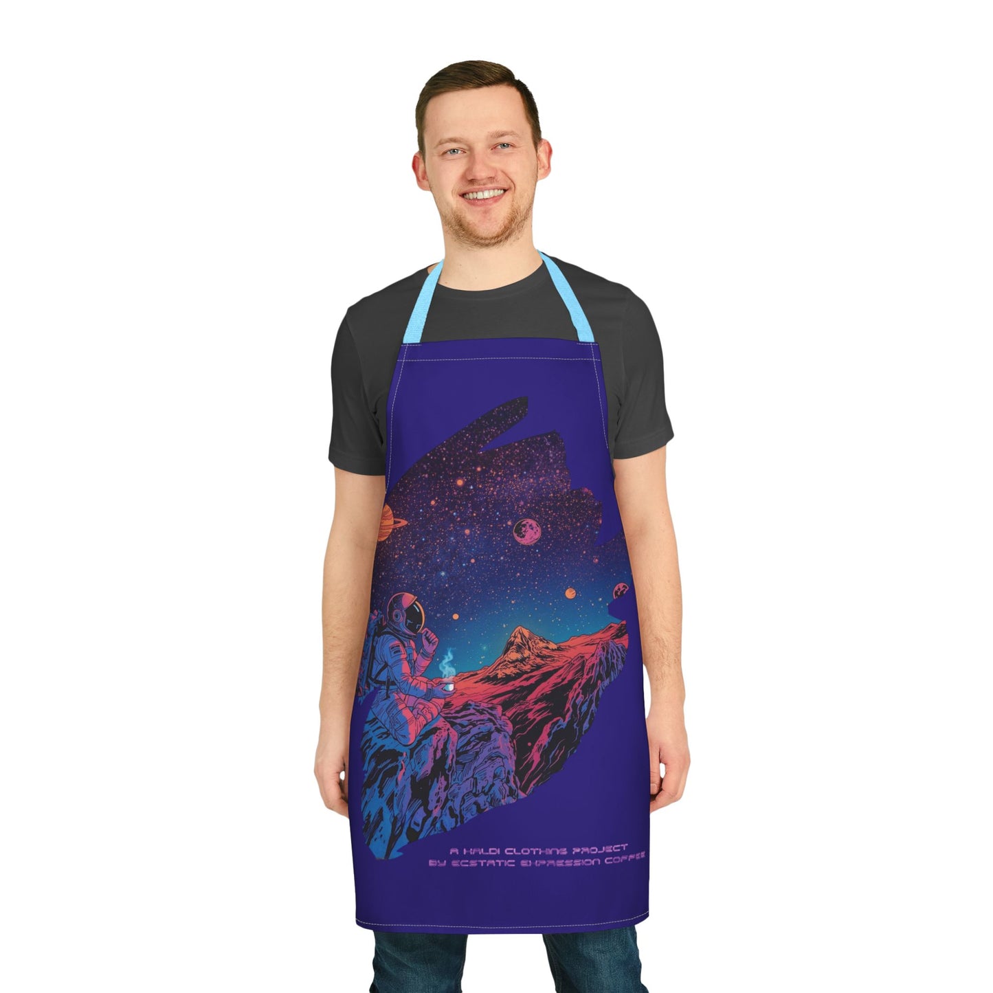 Astronaut Coffee Apron — Retro Space Barista Design
