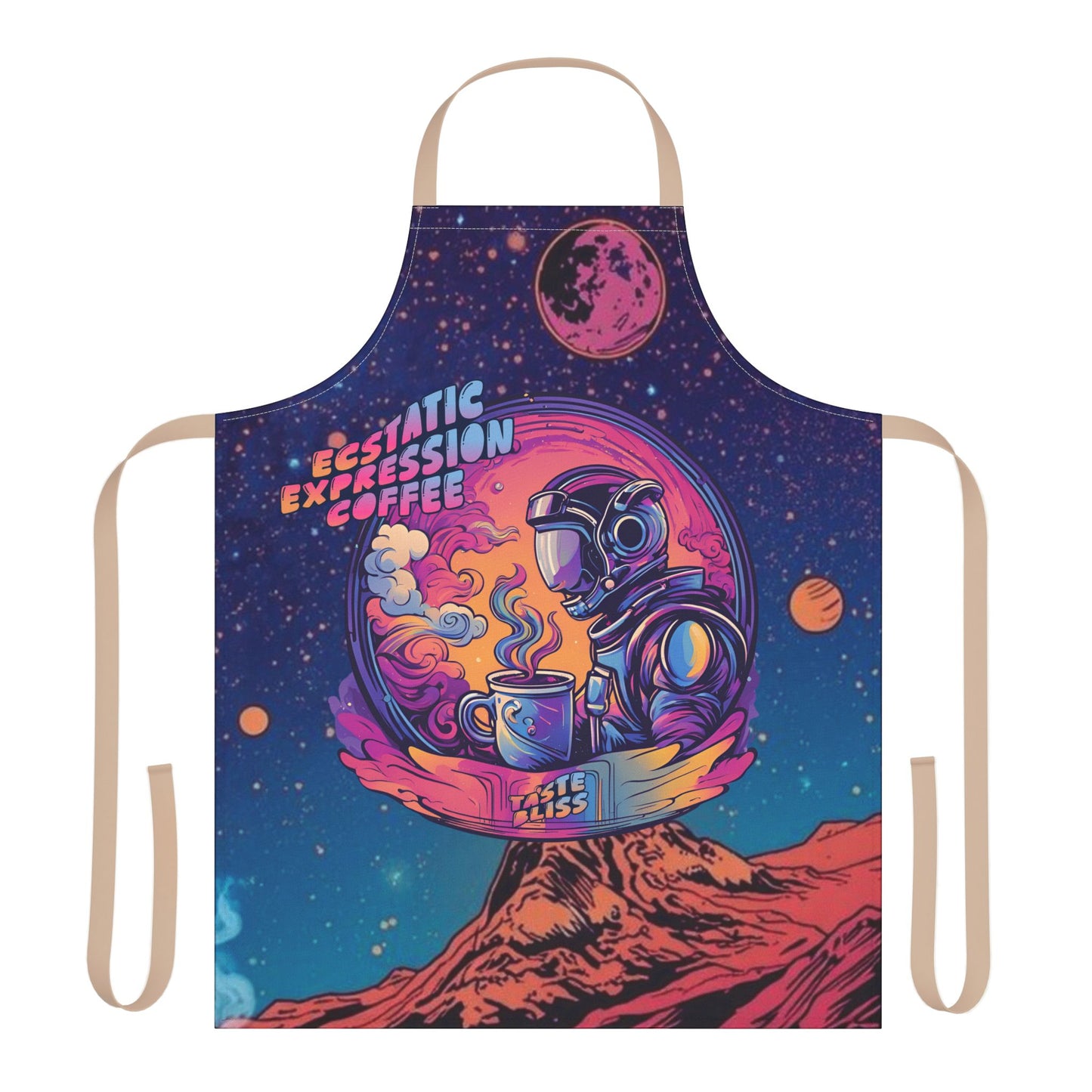 Astronaut Coffee Apron — Retro Space Barista Design