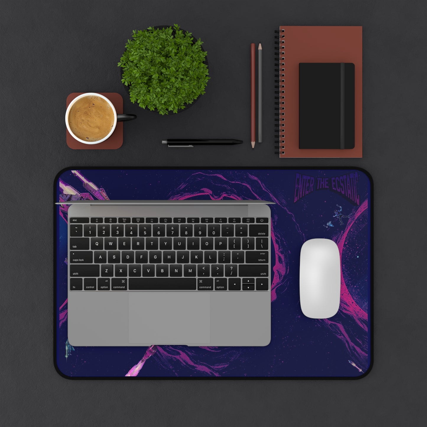 Space Portal Desk Mat — Neon Sci‑Fi Gaming Mouse Pad
