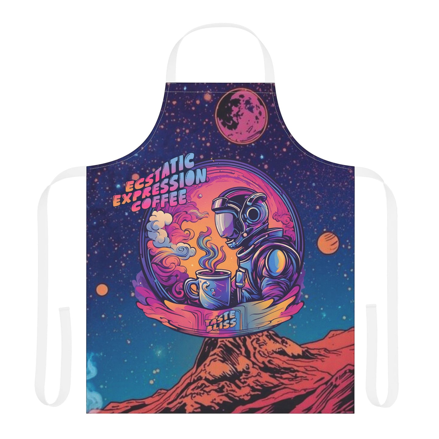 Astronaut Coffee Apron — Retro Space Barista Design