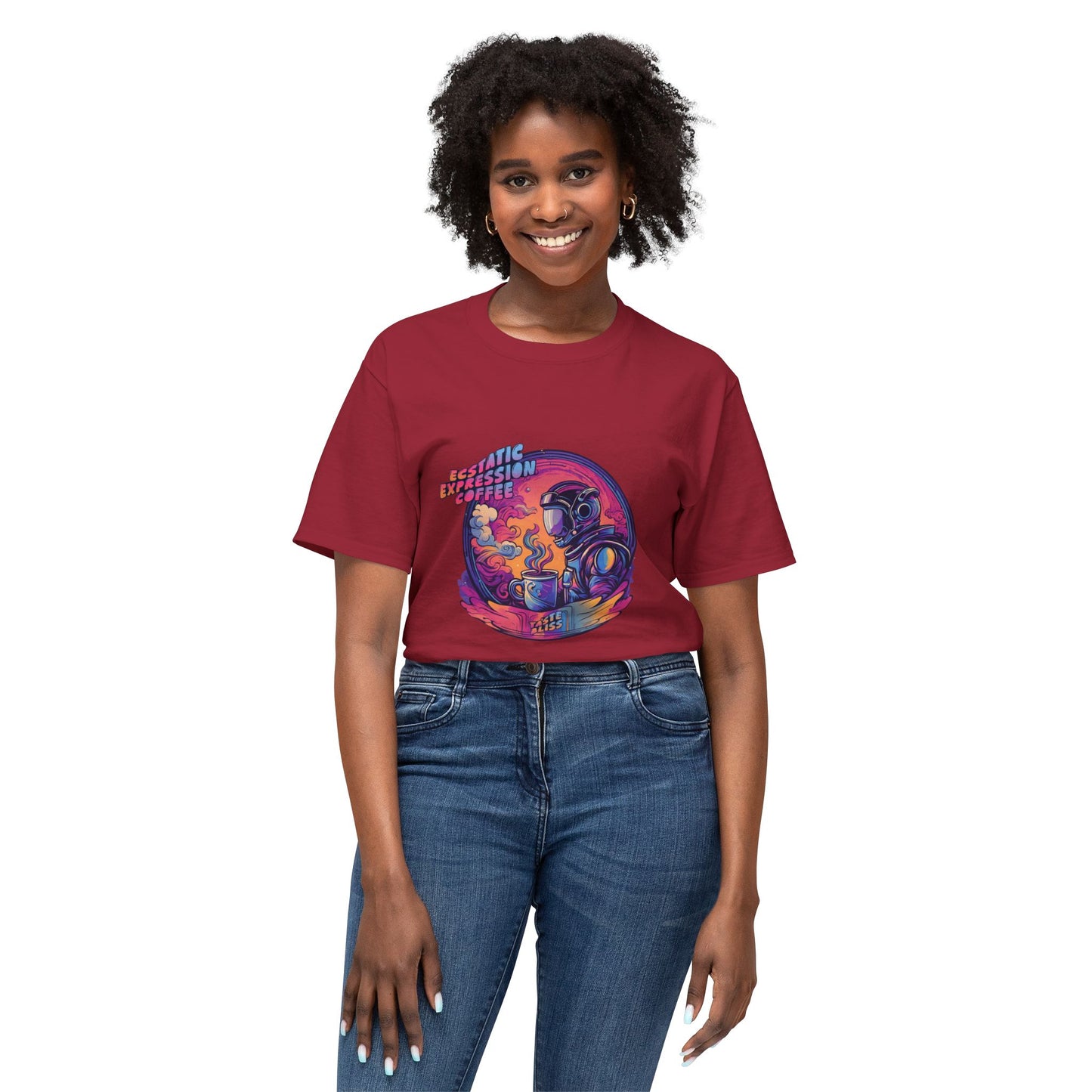 Astronaut Coffee T-Shirt — Retro Space Café Graphic Tee (uni-sex)