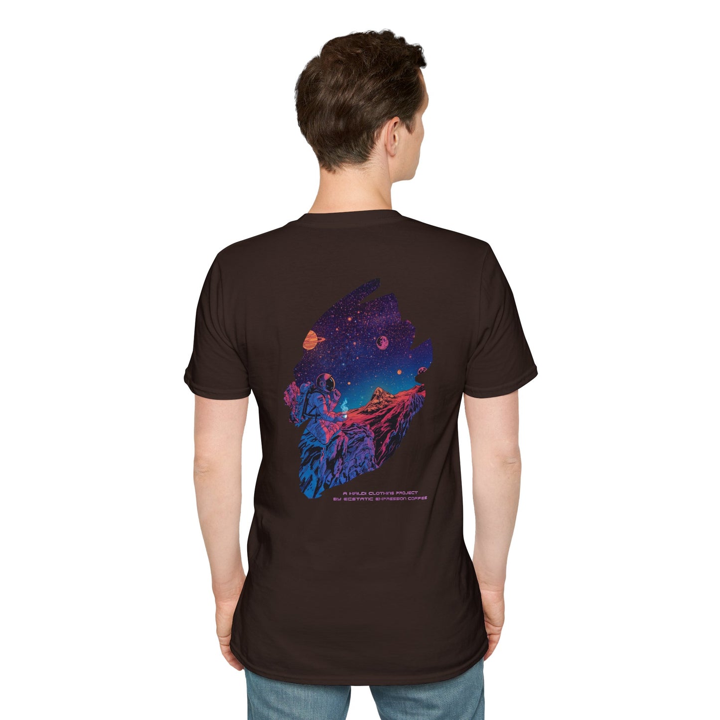 Astronaut Adventure T-Shirt — "Thrill of the Hunt" Neon Space Graphic