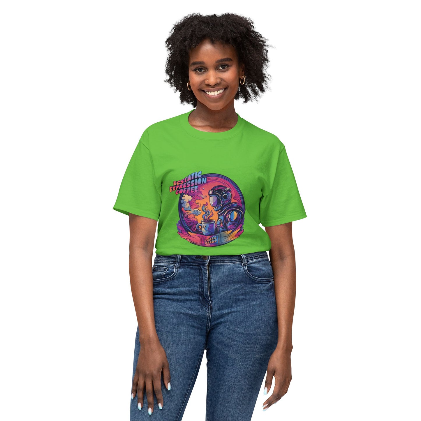 Astronaut Coffee T-Shirt — Retro Space Café Graphic Tee (uni-sex)