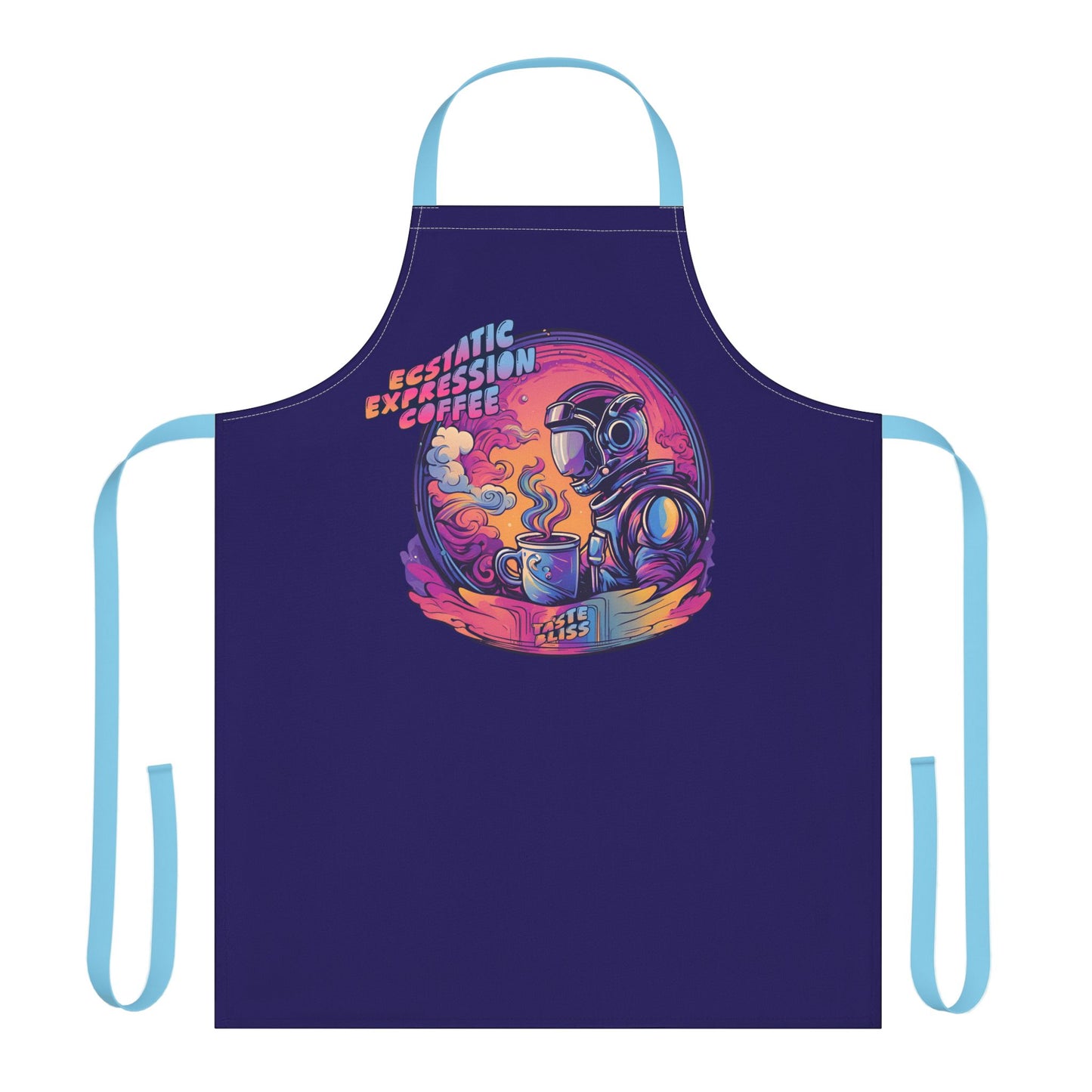 Astronaut Coffee Apron — "Ecstatic Expression Coffee" Graphic Kitchen Apron