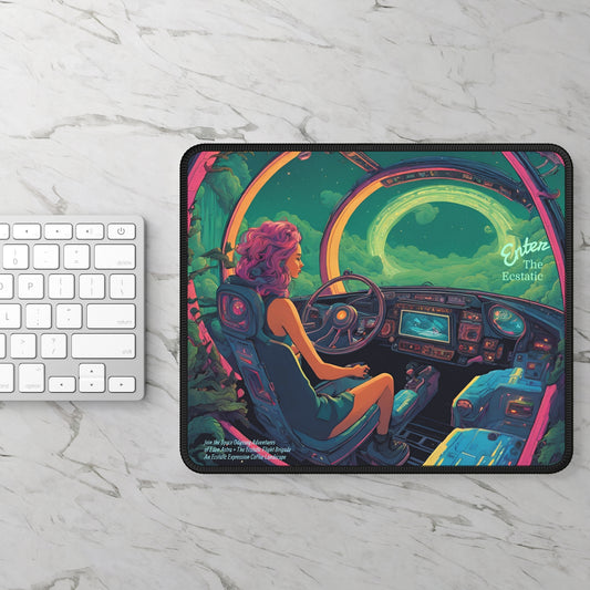 Gaming Mouse Pad — Retro Futuristic 'Enter the Ecstatic' Sci‑Fi Cockpit Design