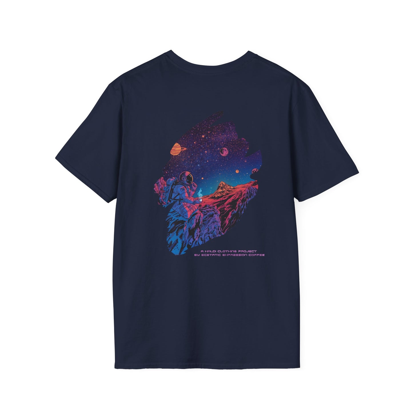 Astronaut Adventure T-Shirt — "Thrill of the Hunt" Neon Space Graphic