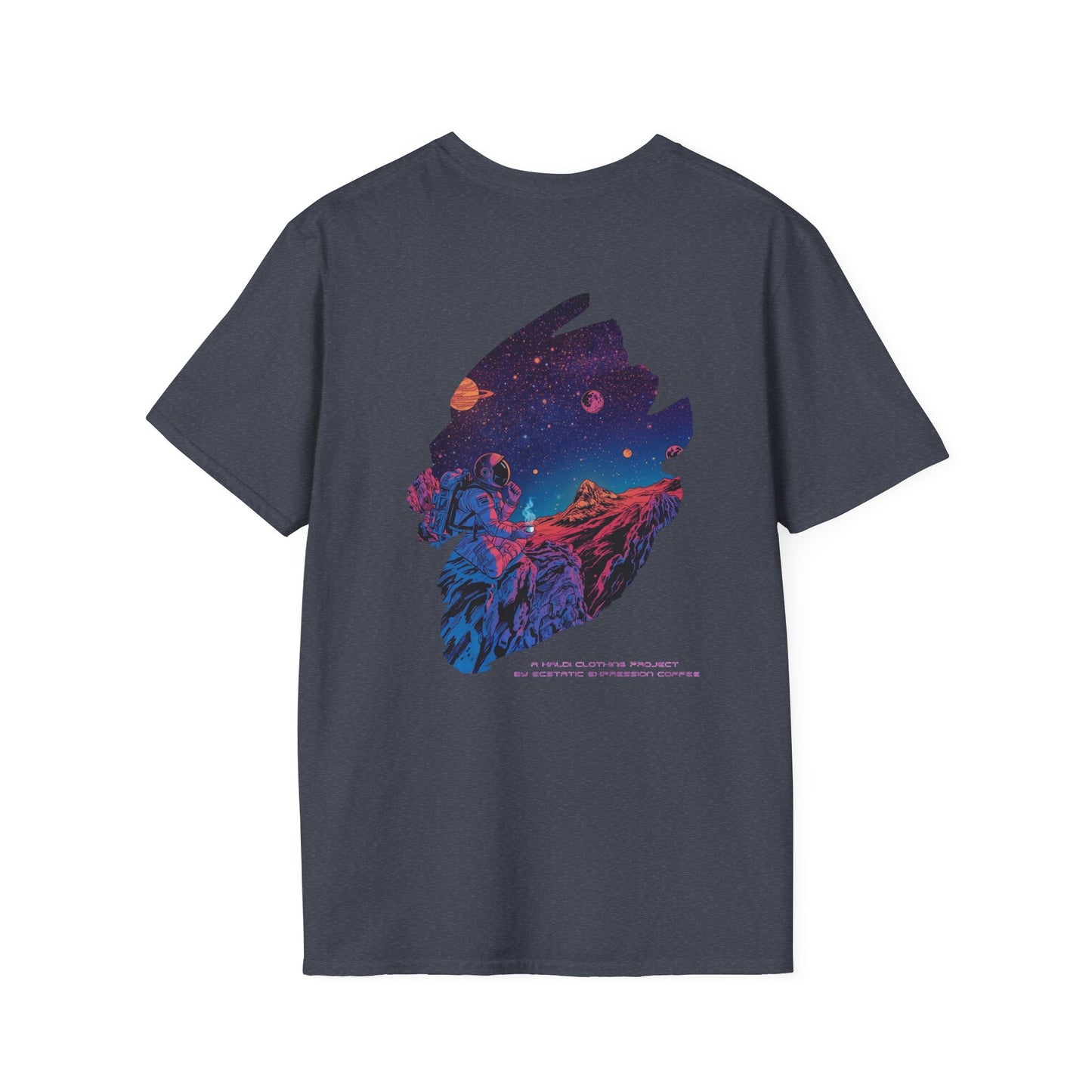 Astronaut Adventure T-Shirt — "Thrill of the Hunt" Neon Space Graphic