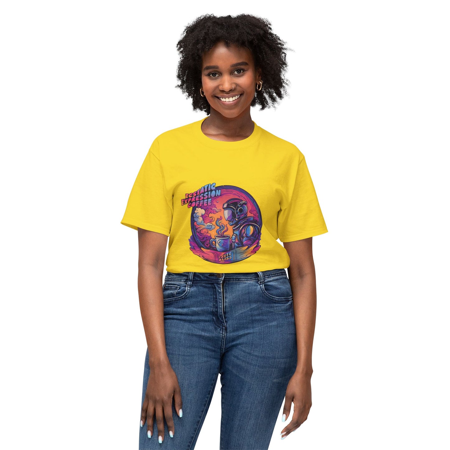 Astronaut Coffee T-Shirt — Retro Space Café Graphic Tee (uni-sex)