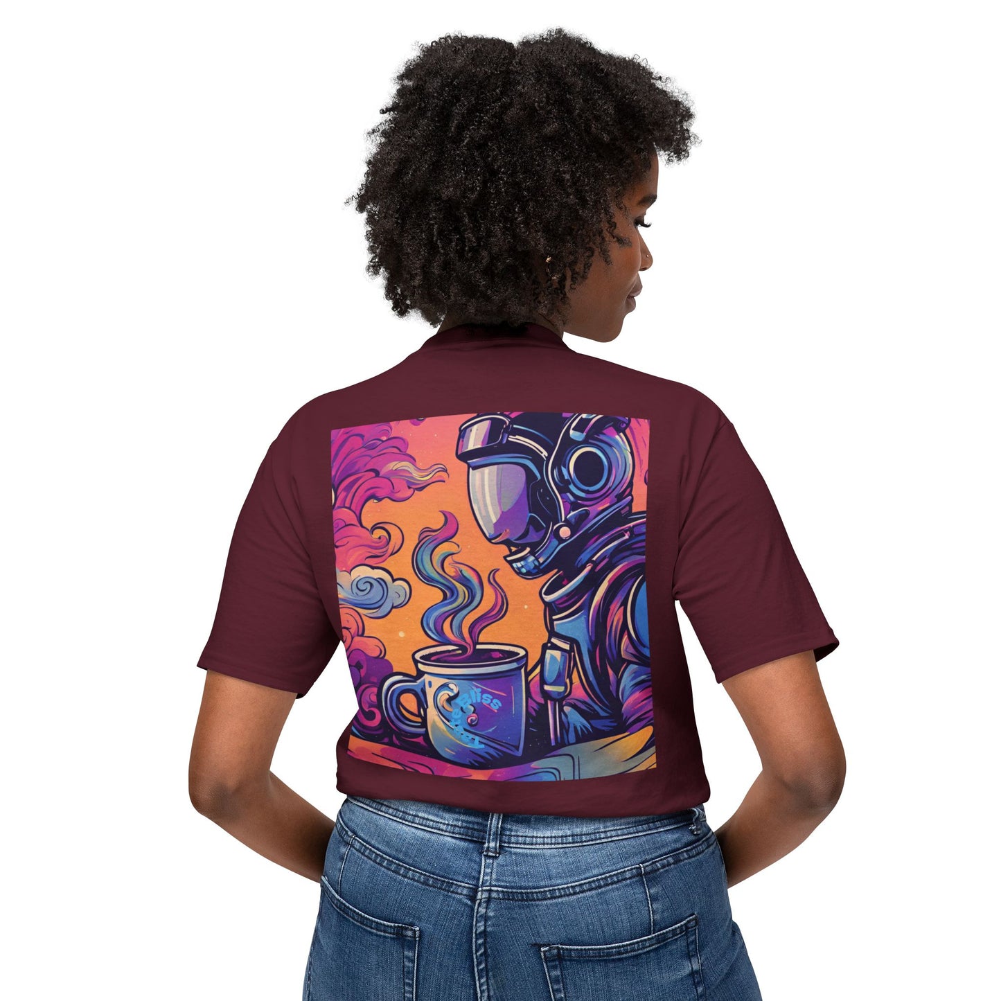 Astronaut Coffee T-Shirt — Retro Space Café Graphic Tee (uni-sex)