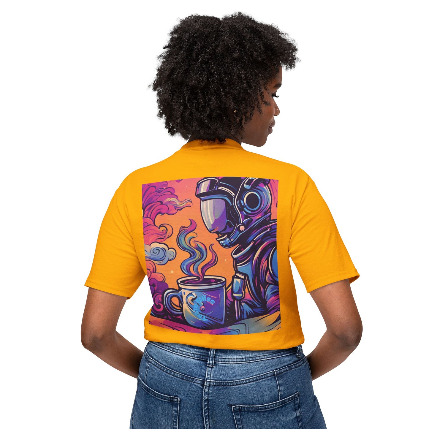 Astronaut Coffee T-Shirt — Retro Space Café Graphic Tee (uni-sex)