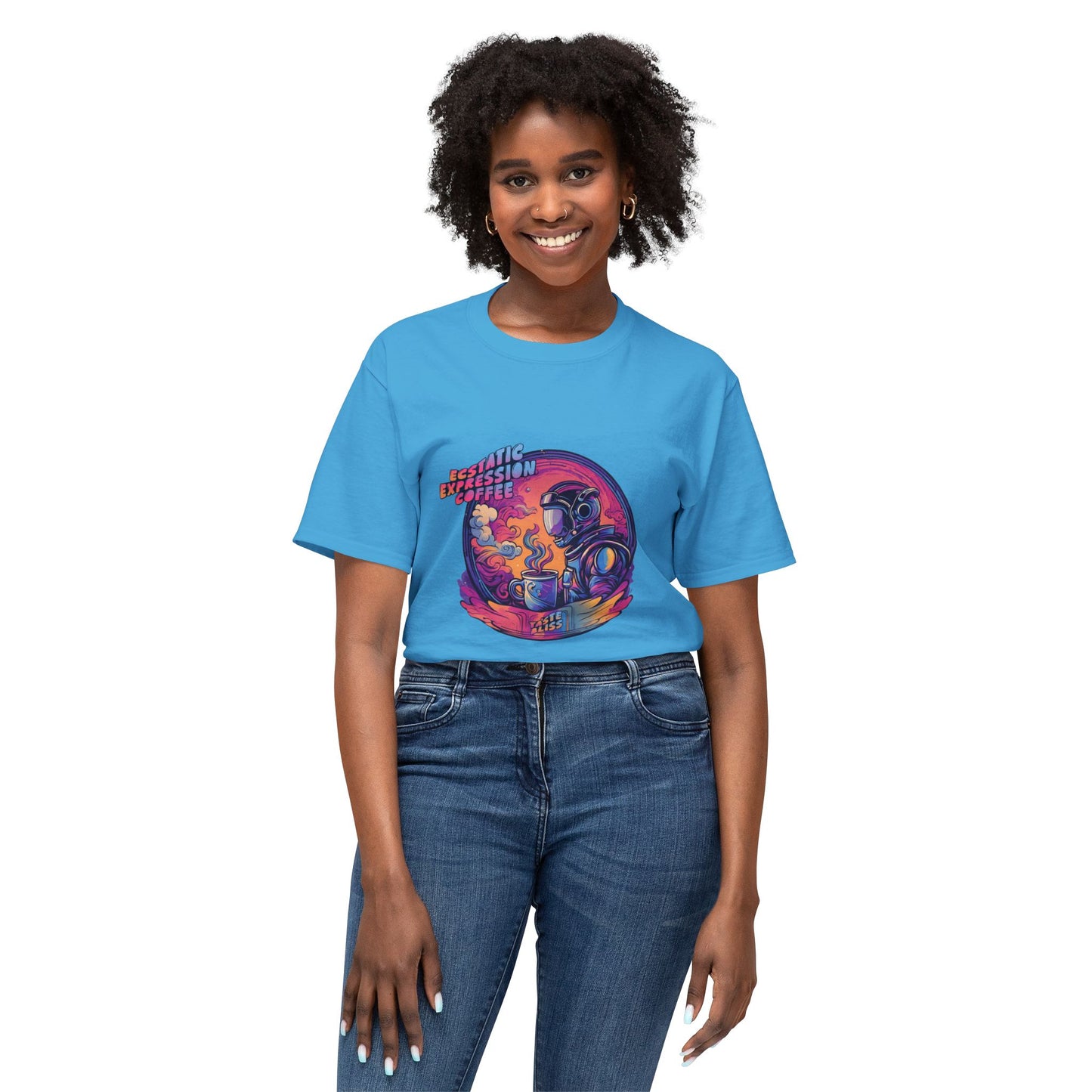 Astronaut Coffee T-Shirt — Retro Space Café Graphic Tee (uni-sex)