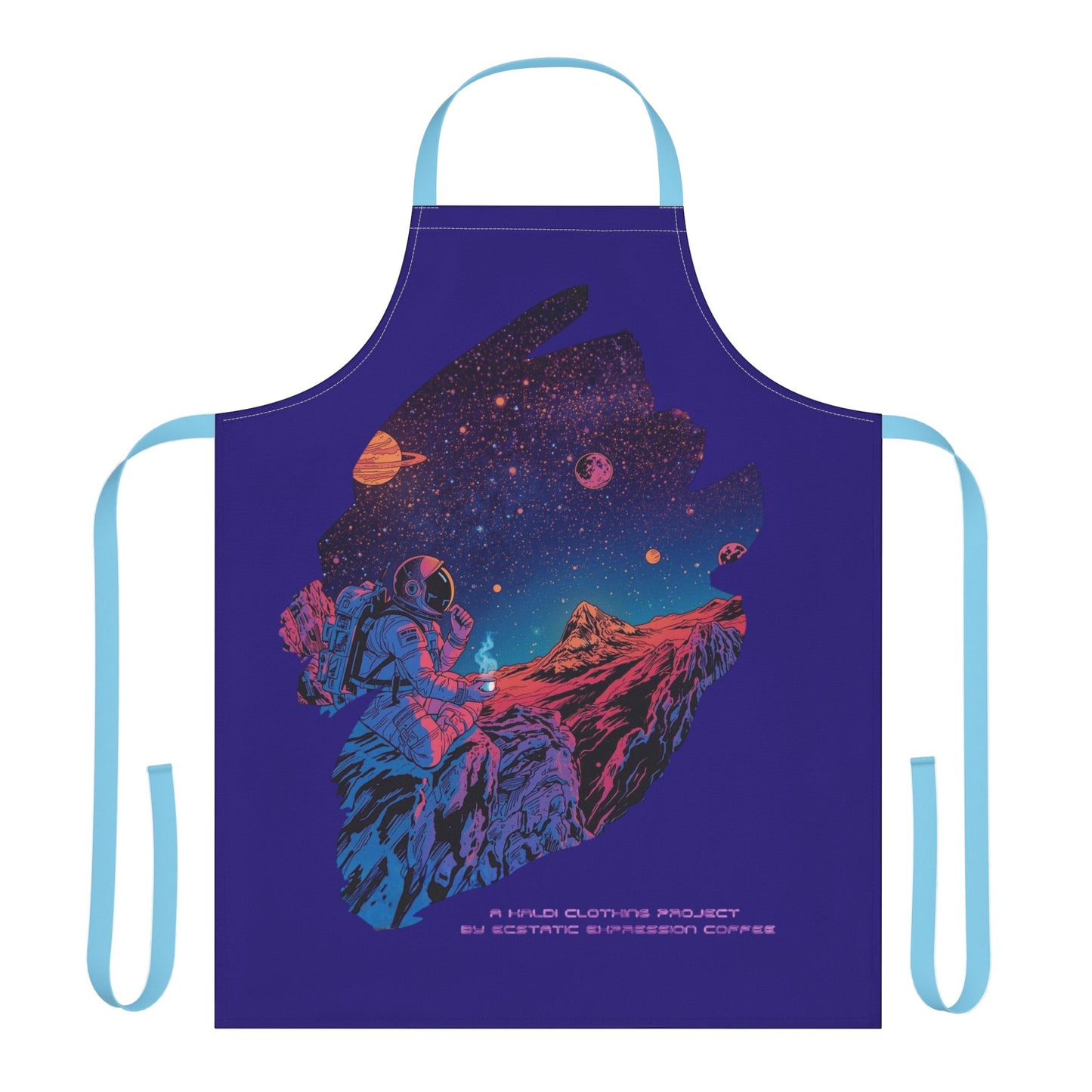 Astronaut Coffee Apron — Retro Space Barista Design