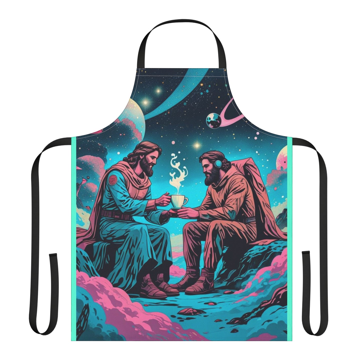Apron — Cosmic Coffee: Retro Incarnate Space Mystic Illustration Apron