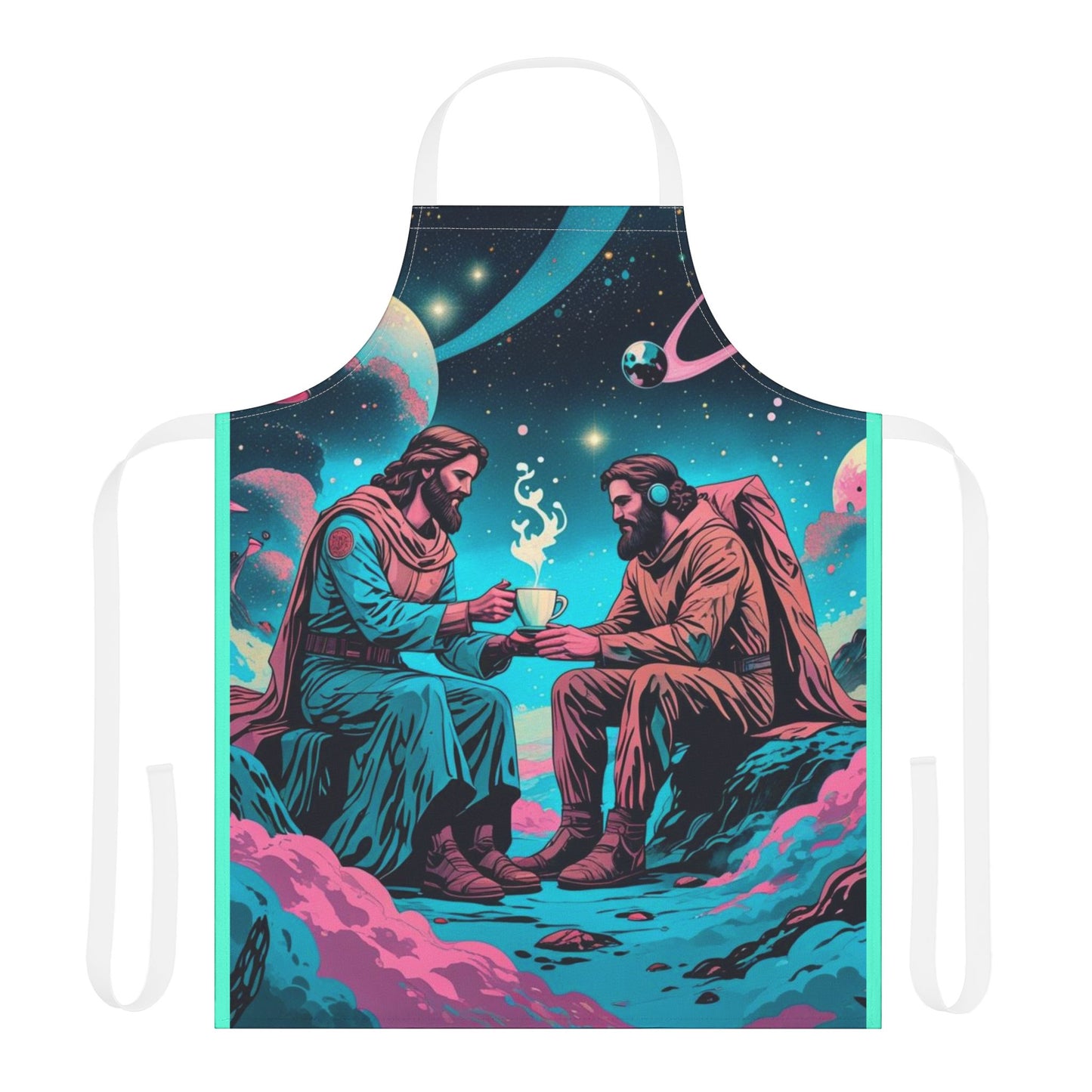 Apron — Cosmic Coffee: Retro Incarnate Space Mystic Illustration Apron