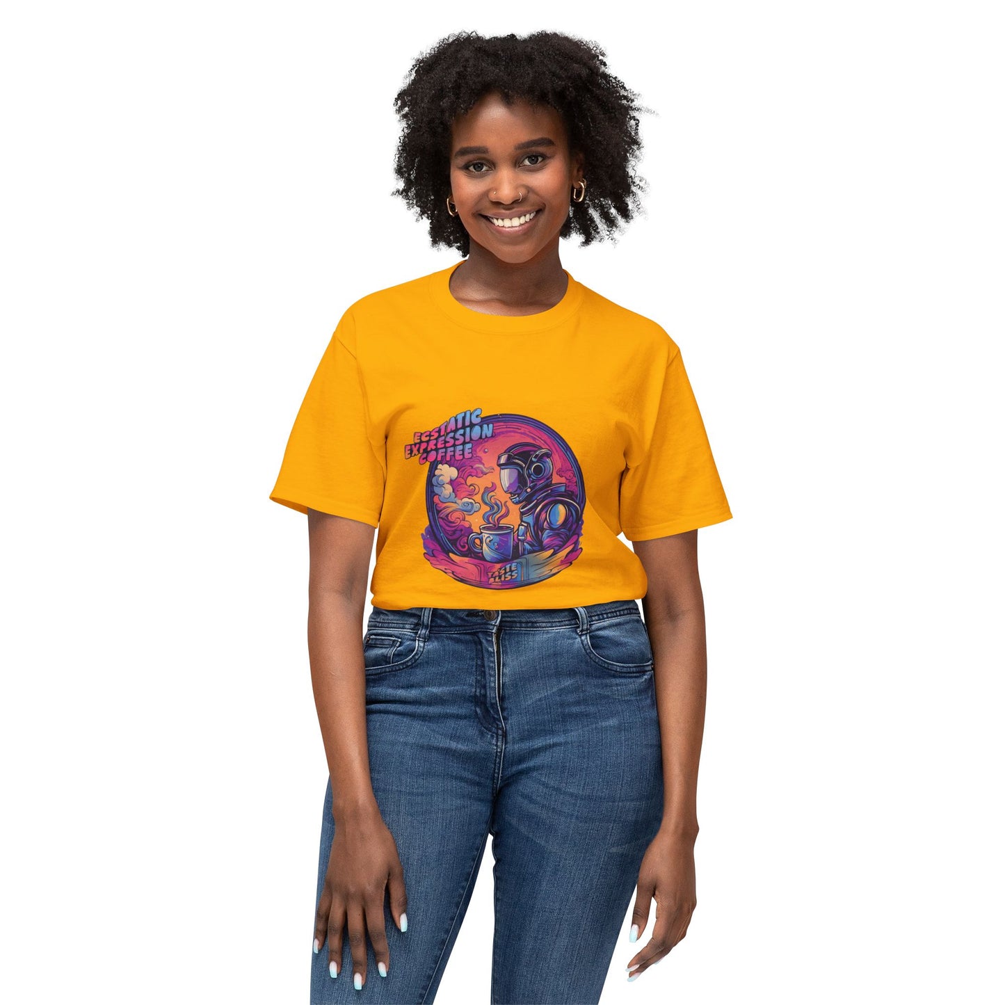 Astronaut Coffee T-Shirt — Retro Space Café Graphic Tee (uni-sex)