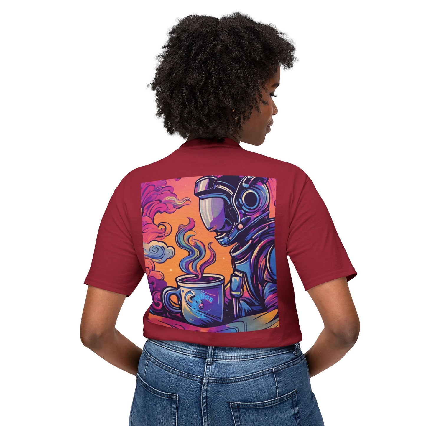 Astronaut Coffee T-Shirt — Retro Space Café Graphic Tee (uni-sex)