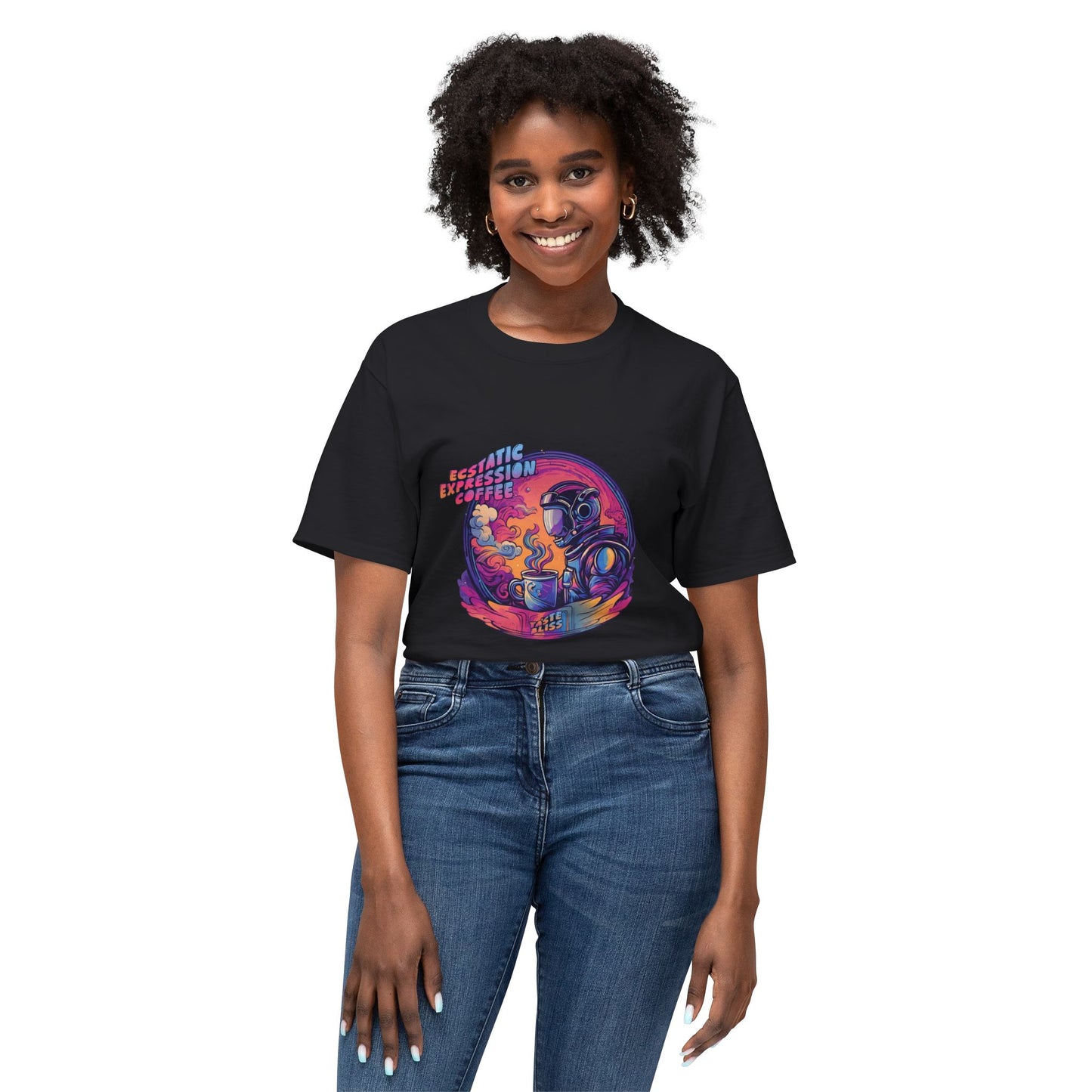 Astronaut Coffee T-Shirt — Retro Space Café Graphic Tee (uni-sex)