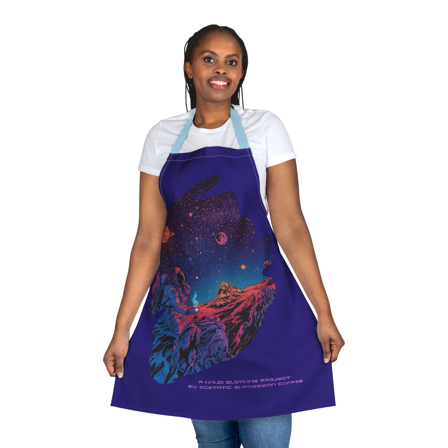 Astronaut Coffee Apron — Retro Space Barista Design