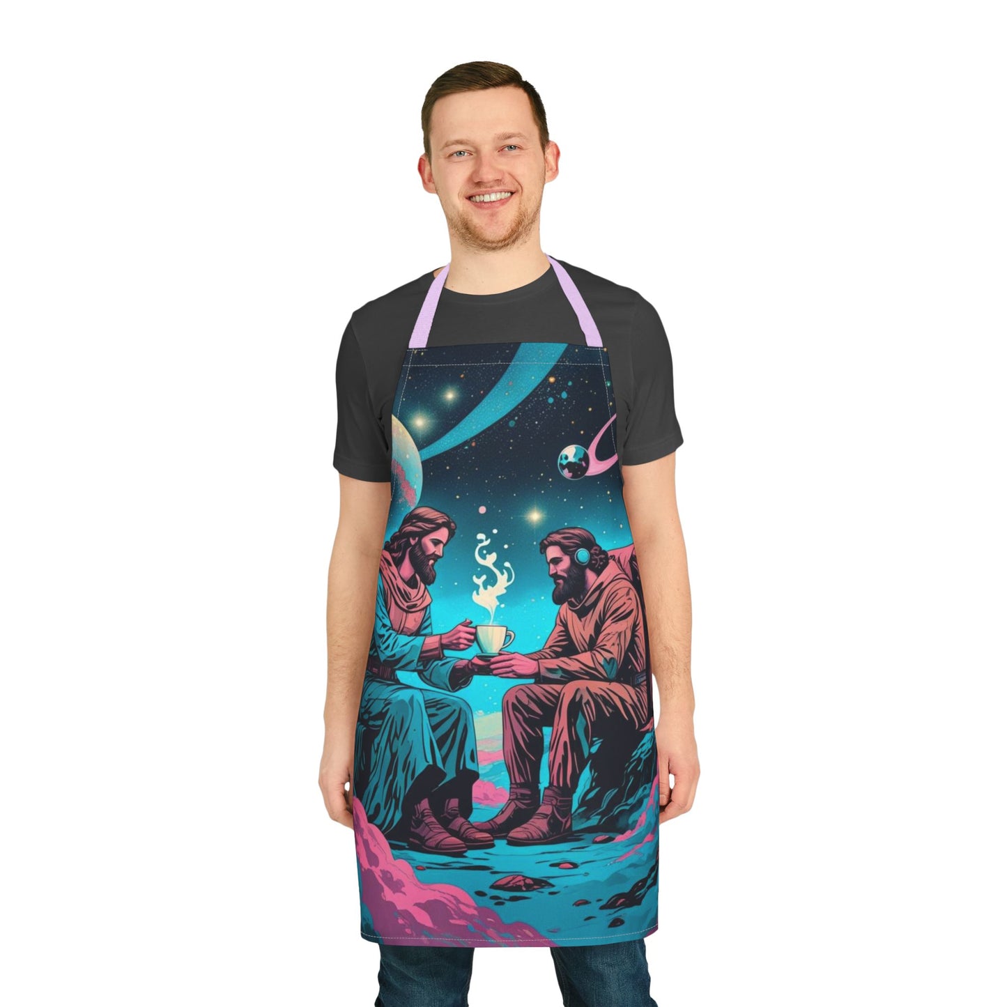 Apron — Cosmic Coffee: Retro Incarnate Space Mystic Illustration Apron