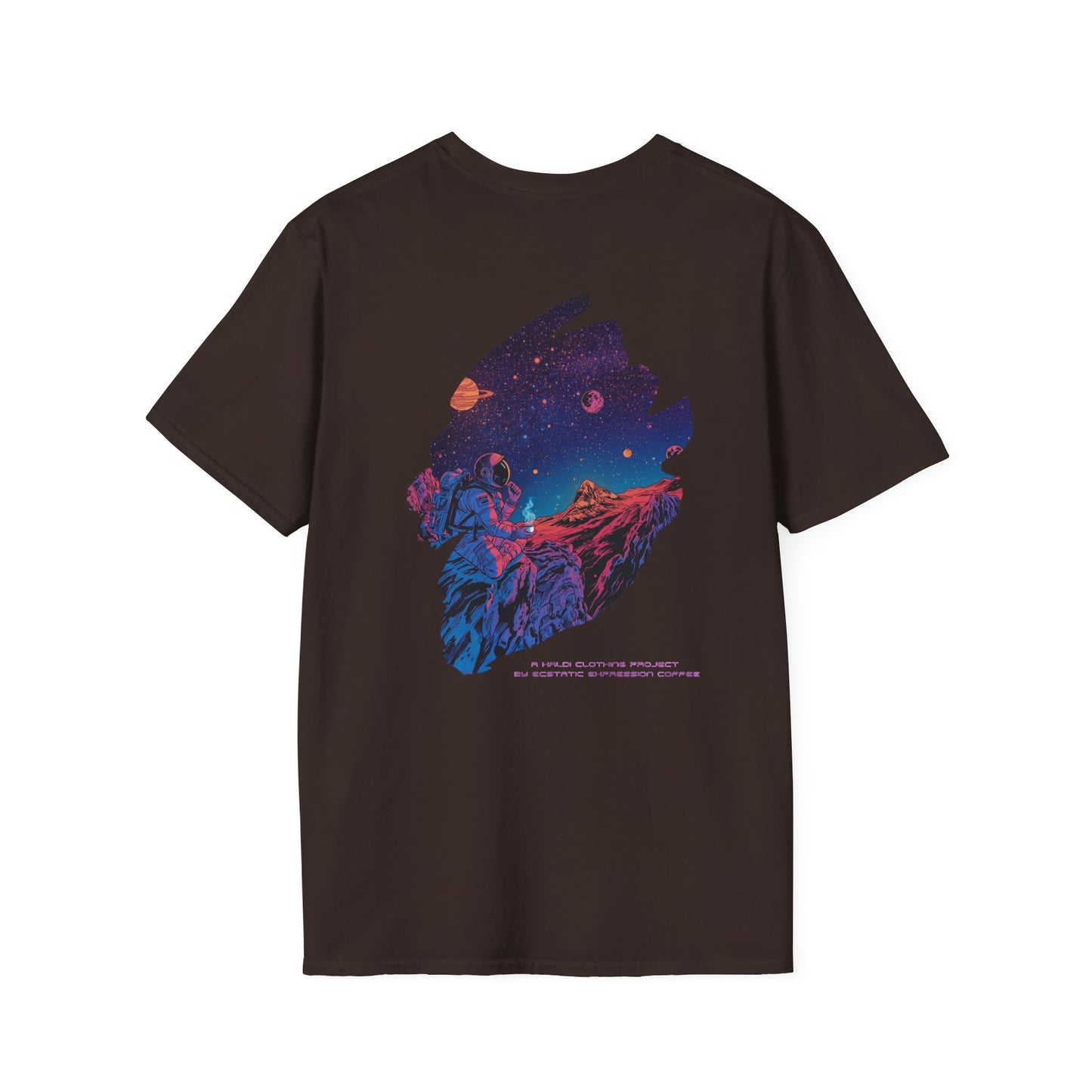 Astronaut Adventure T-Shirt — "Thrill of the Hunt" Neon Space Graphic