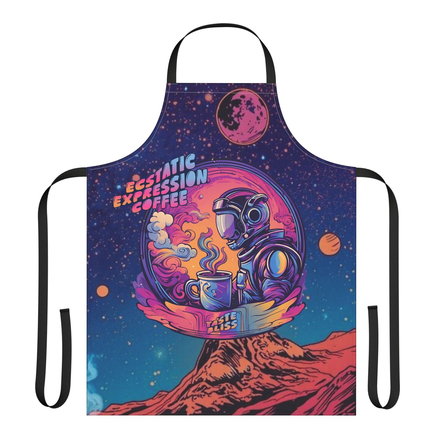 Astronaut Coffee Apron — Retro Space Barista Design