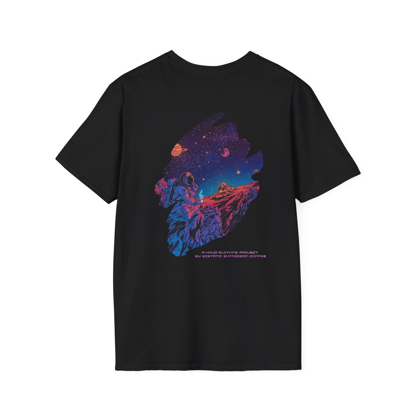 Astronaut Adventure T-Shirt — "Thrill of the Hunt" Neon Space Graphic