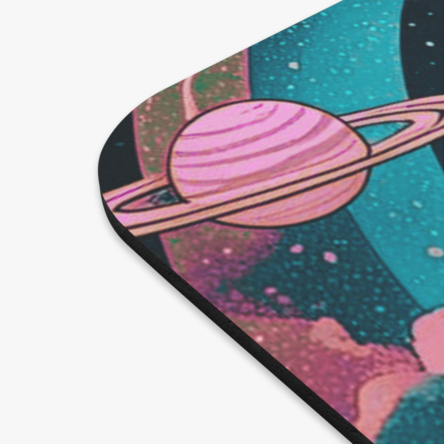 Cosmic Incarnate Coffee Mouse Pad — Retro Space Spirit Explorer Desktop Mat
