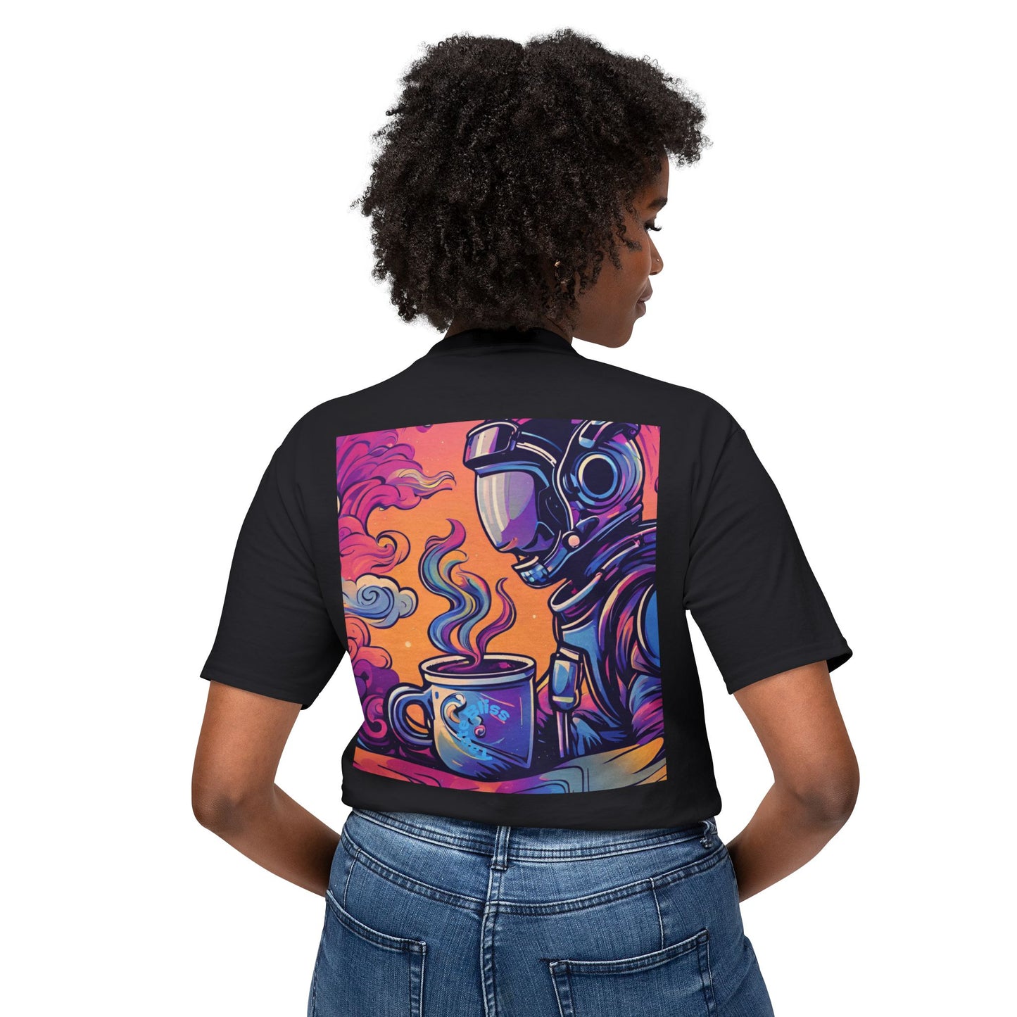 Astronaut Coffee T-Shirt — Retro Space Café Graphic Tee (uni-sex)