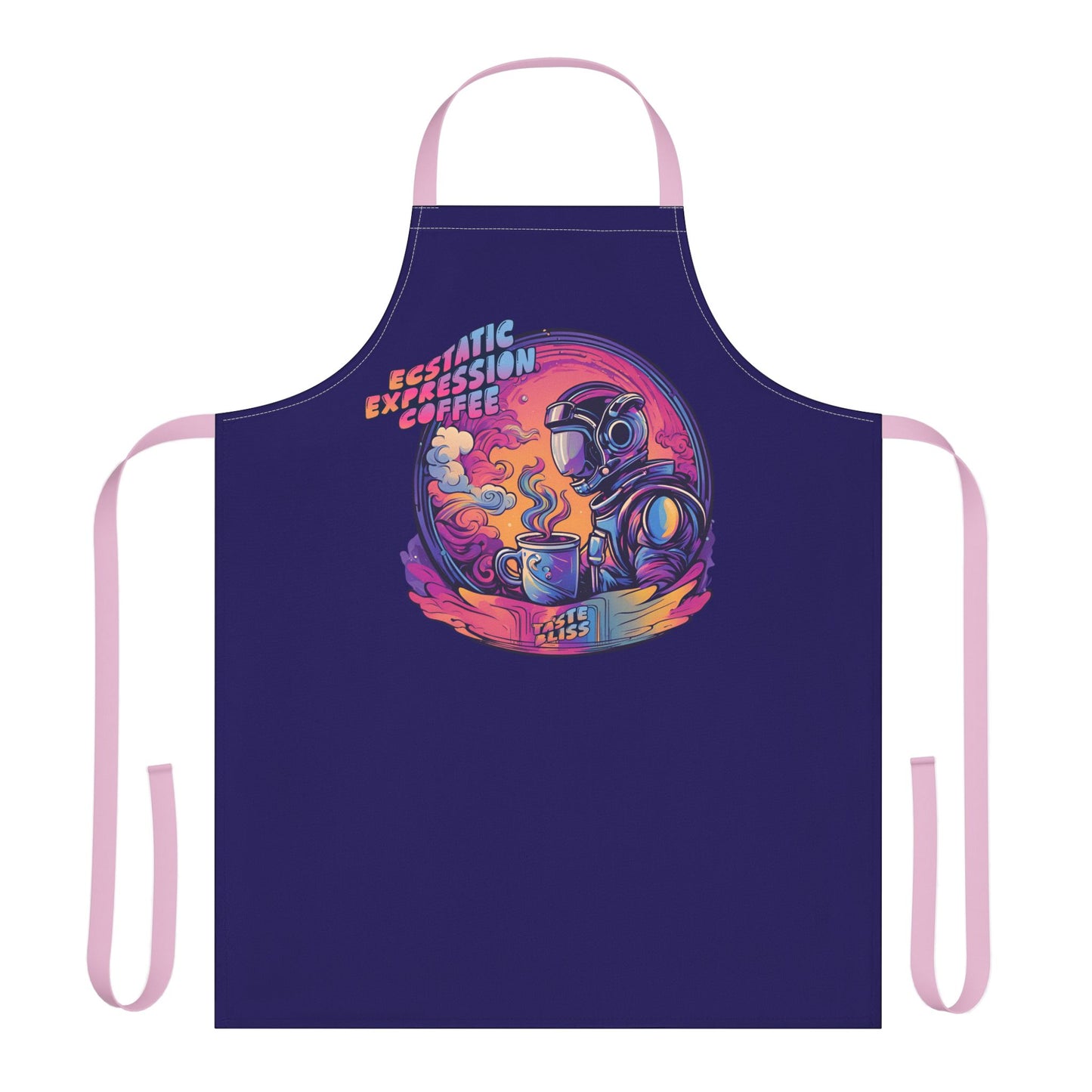 Astronaut Coffee Apron — "Ecstatic Expression Coffee" Graphic Kitchen Apron