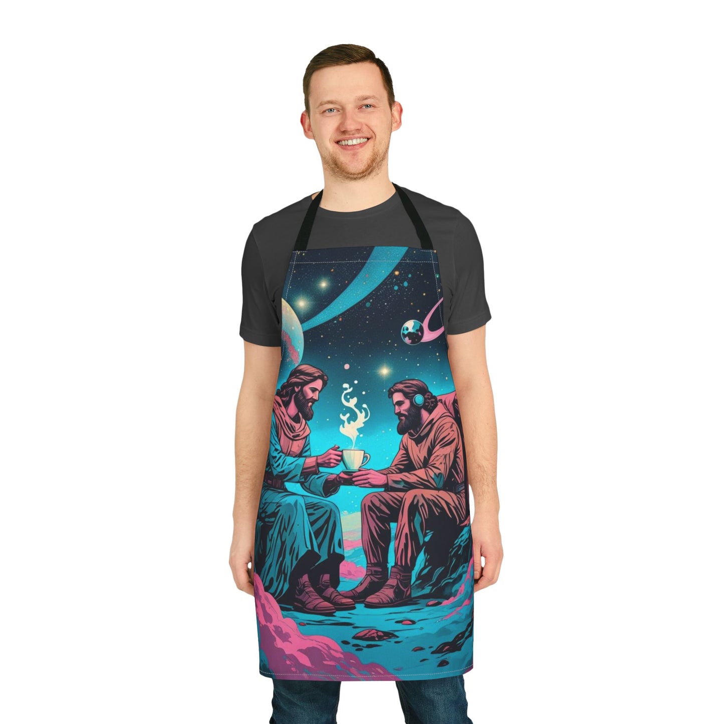 Apron — Cosmic Coffee: Retro Incarnate Space Mystic Illustration Apron