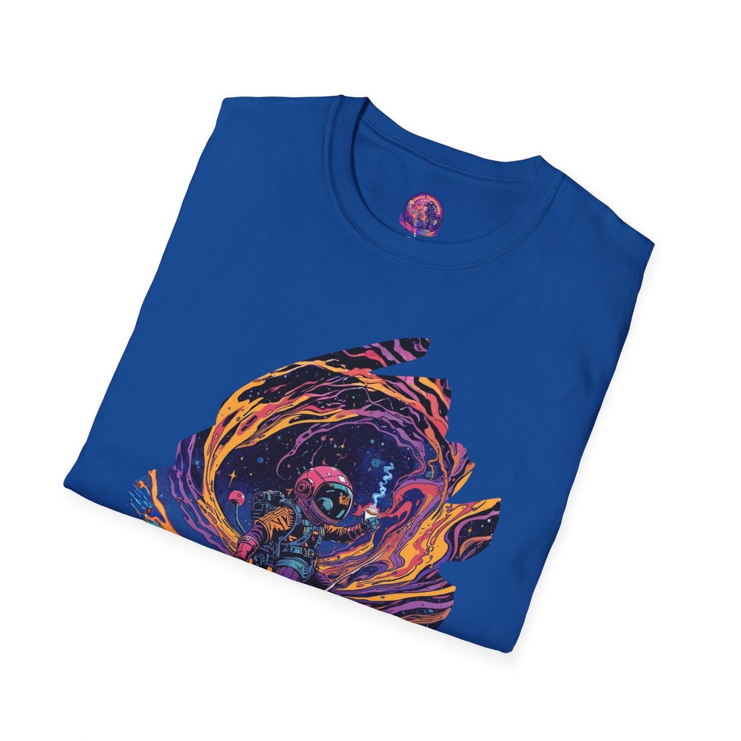 Astronaut Adventure T-Shirt — "Thrill of the Hunt" Neon Space Graphic
