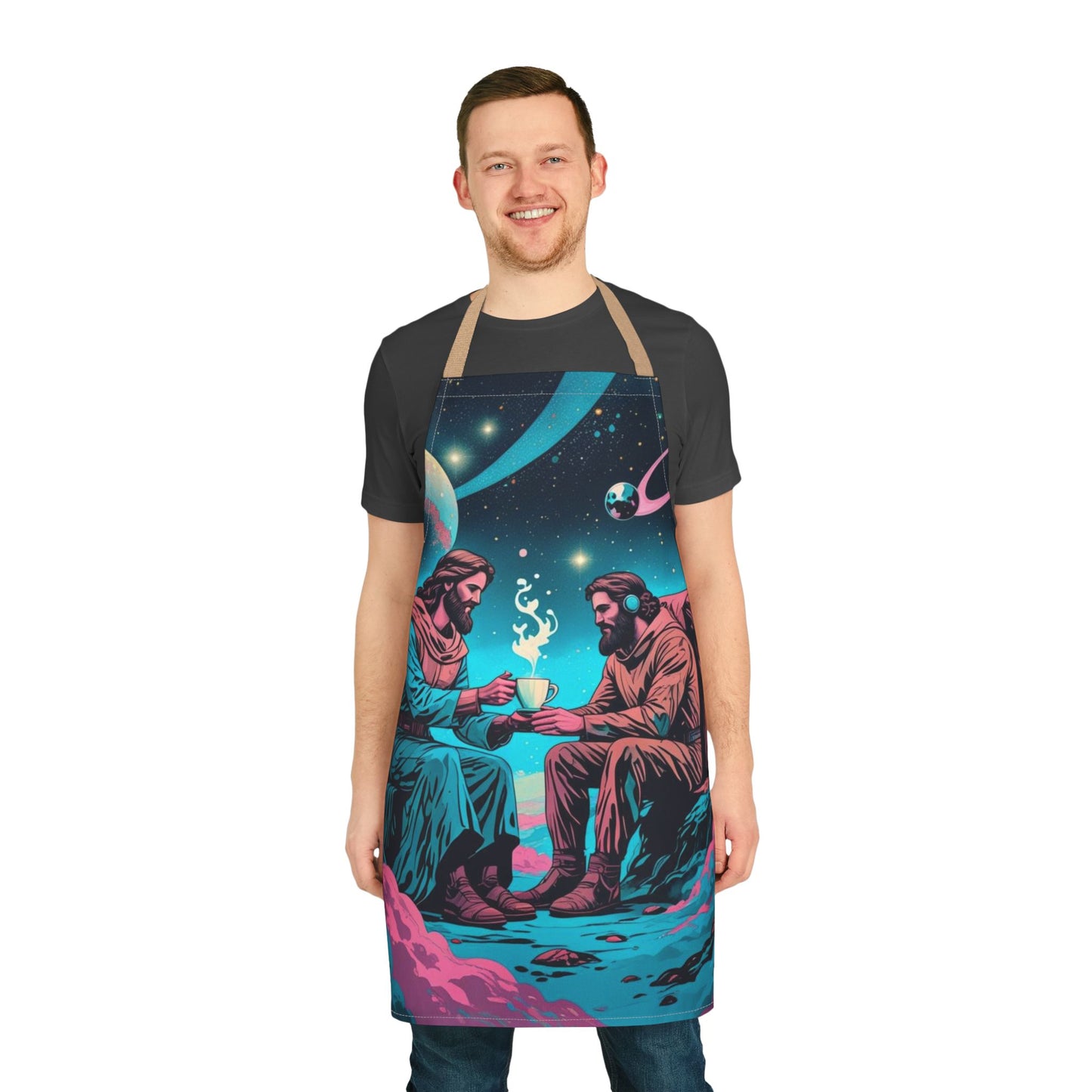 Apron — Cosmic Coffee: Retro Incarnate Space Mystic Illustration Apron