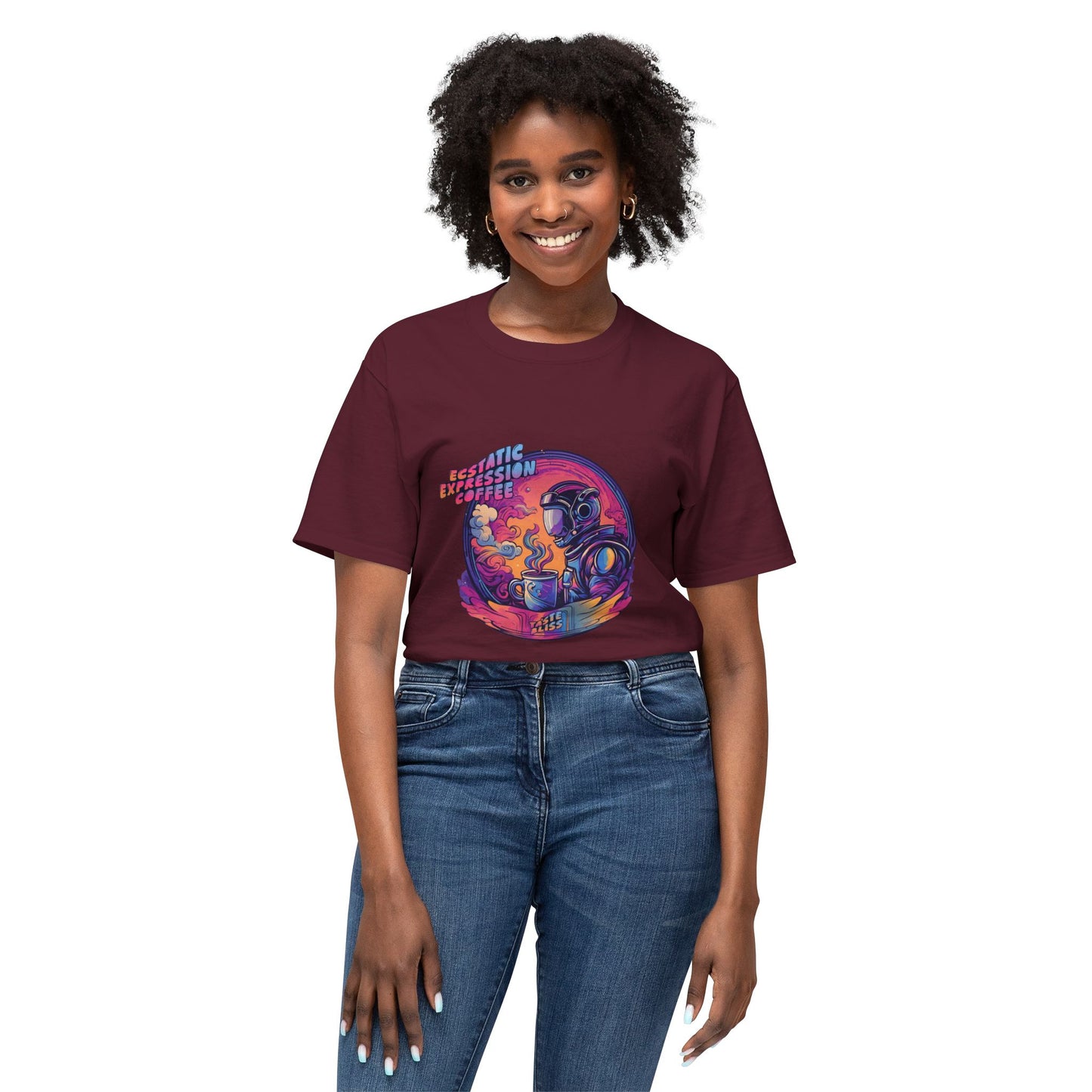 Astronaut Coffee T-Shirt — Retro Space Café Graphic Tee (uni-sex)