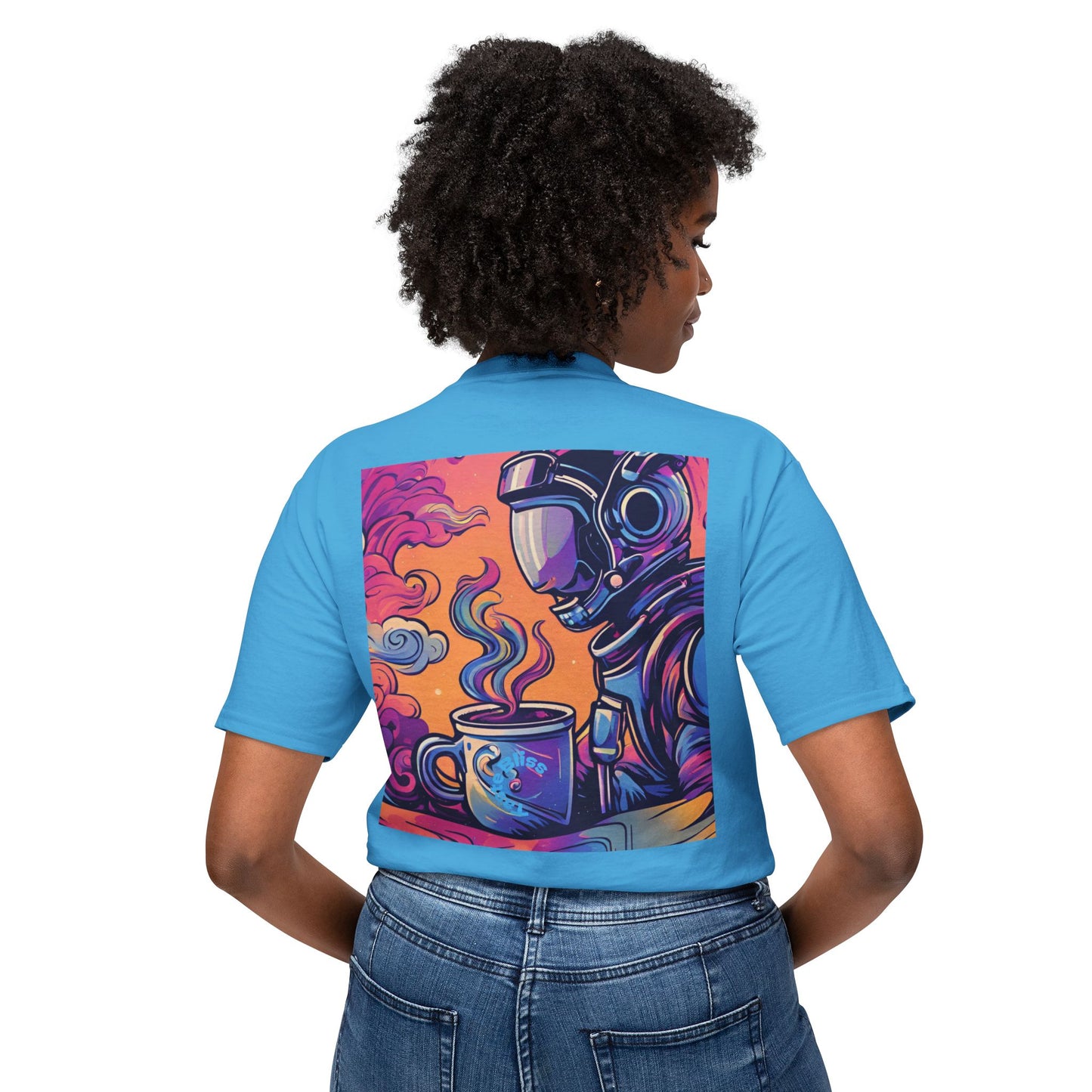 Astronaut Coffee T-Shirt — Retro Space Café Graphic Tee (uni-sex)