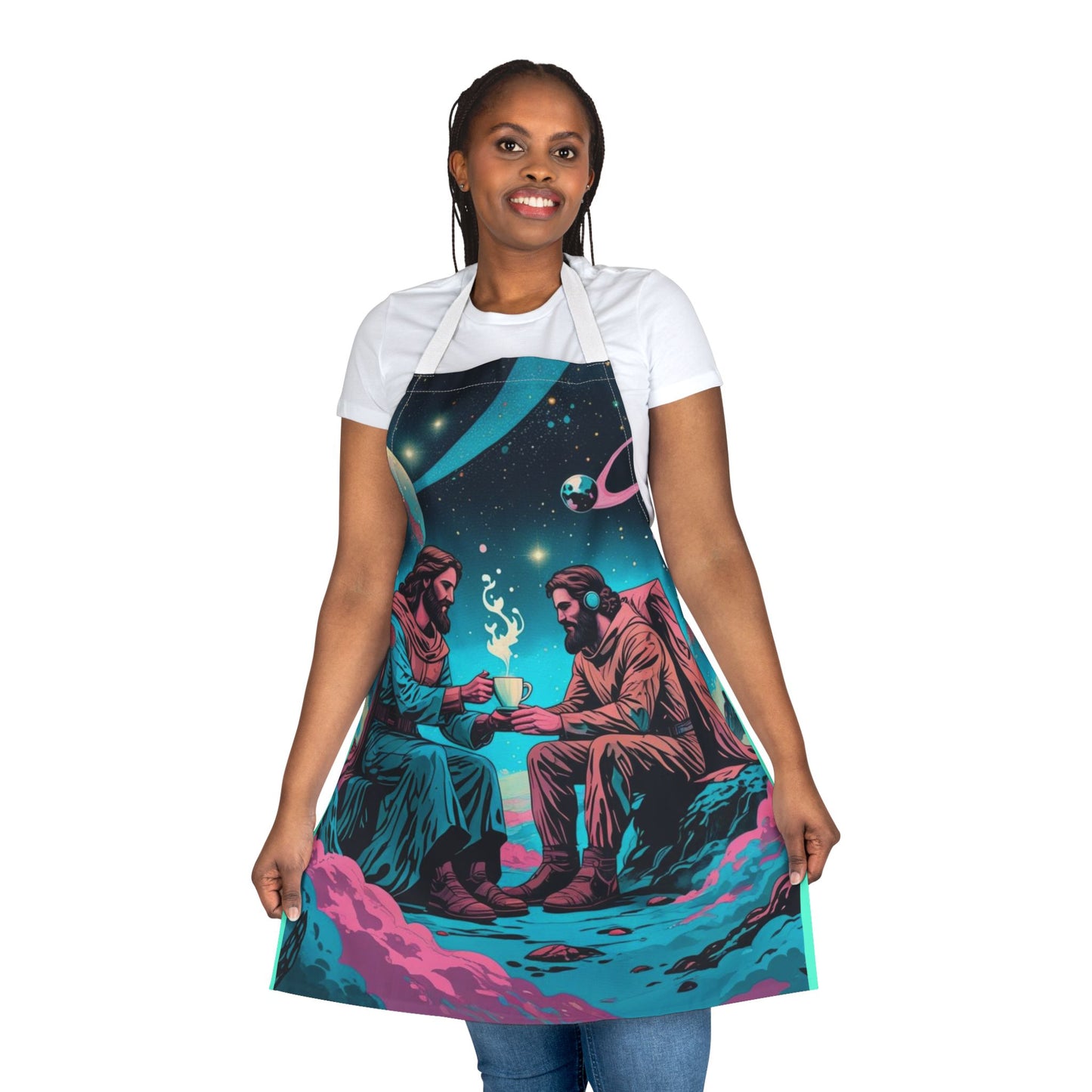 Apron — Cosmic Coffee: Retro Incarnate Space Mystic Illustration Apron