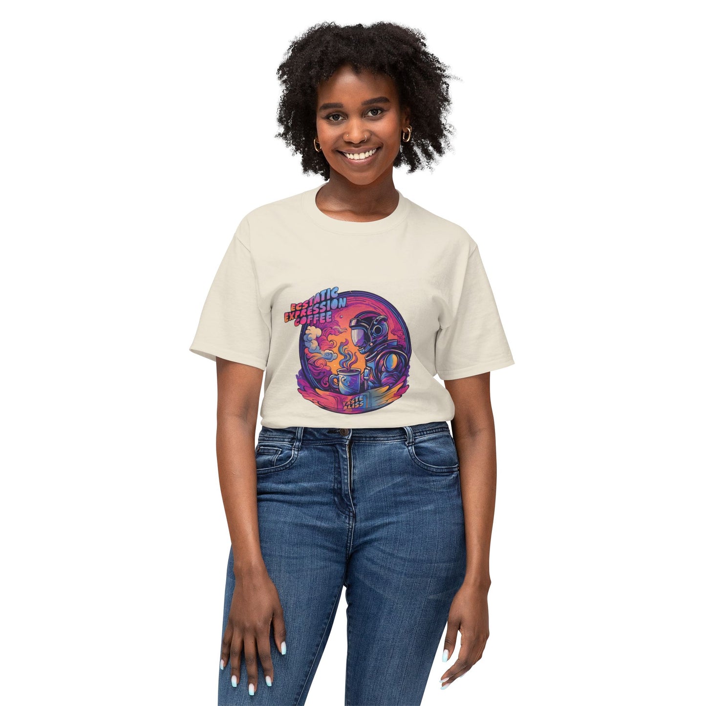 Astronaut Coffee T-Shirt — Retro Space Café Graphic Tee (uni-sex)