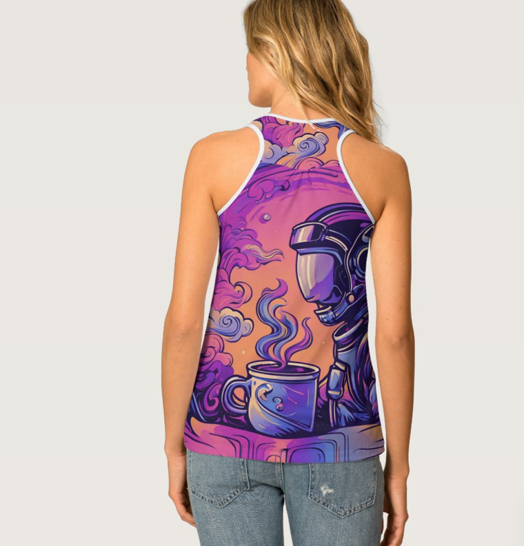 Tank Top with Custom Ecstatic Expression Space Cadet!